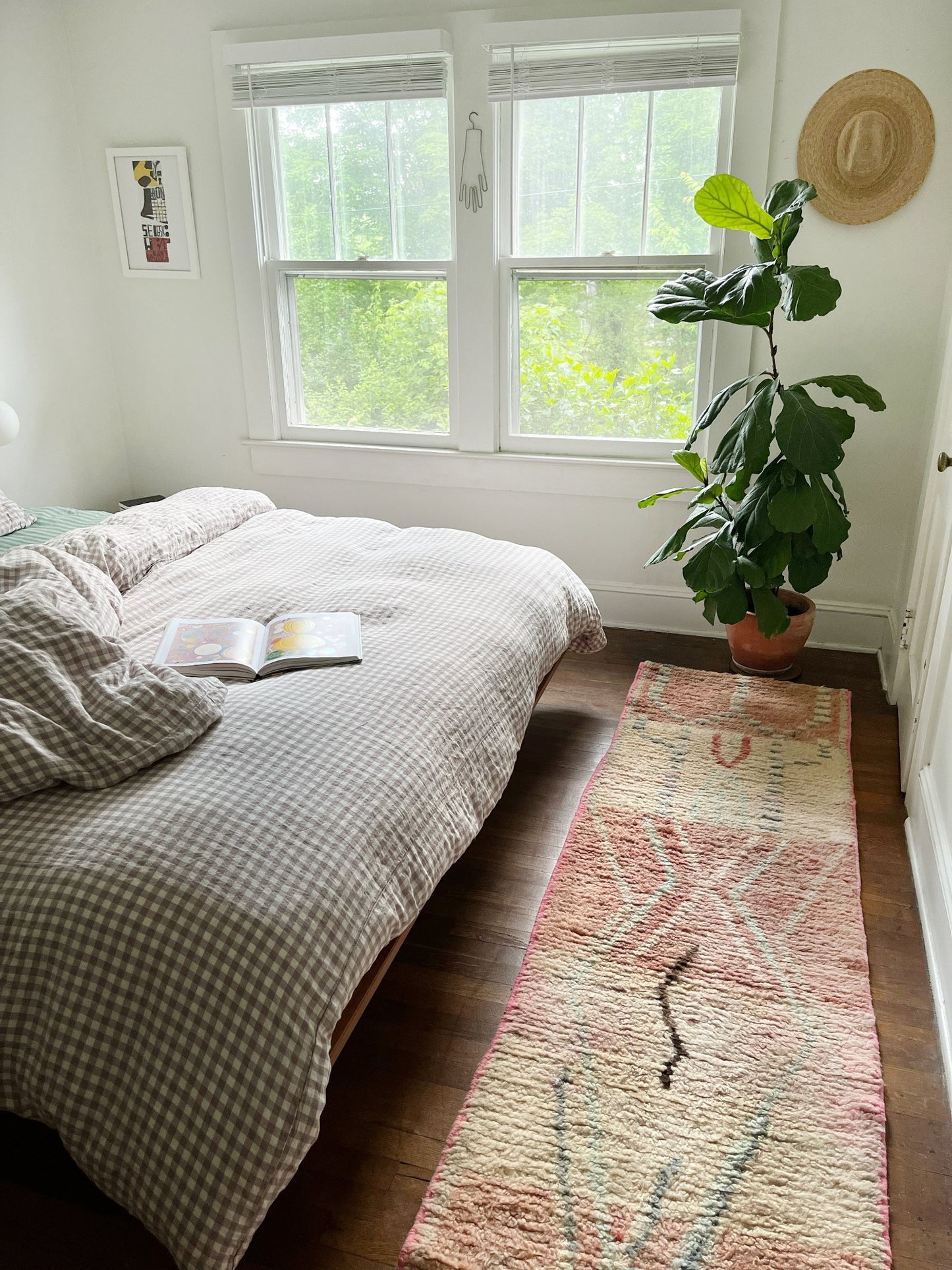 See Soft Pink Toned Moroccan Runner Rug