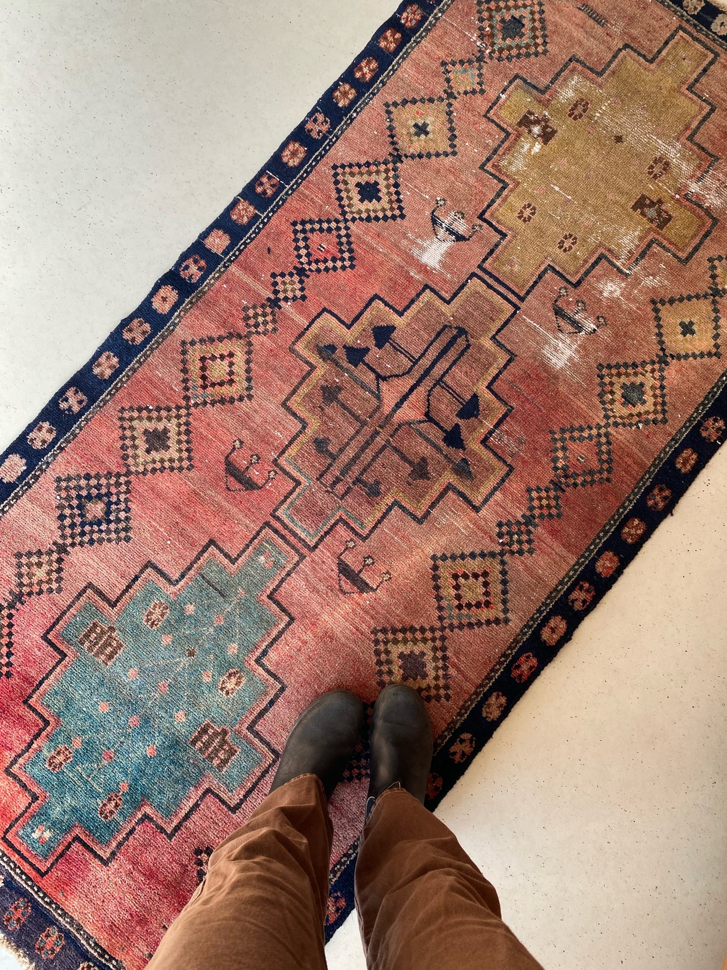 See Details and Motifs on Santo Persian Rug vintage