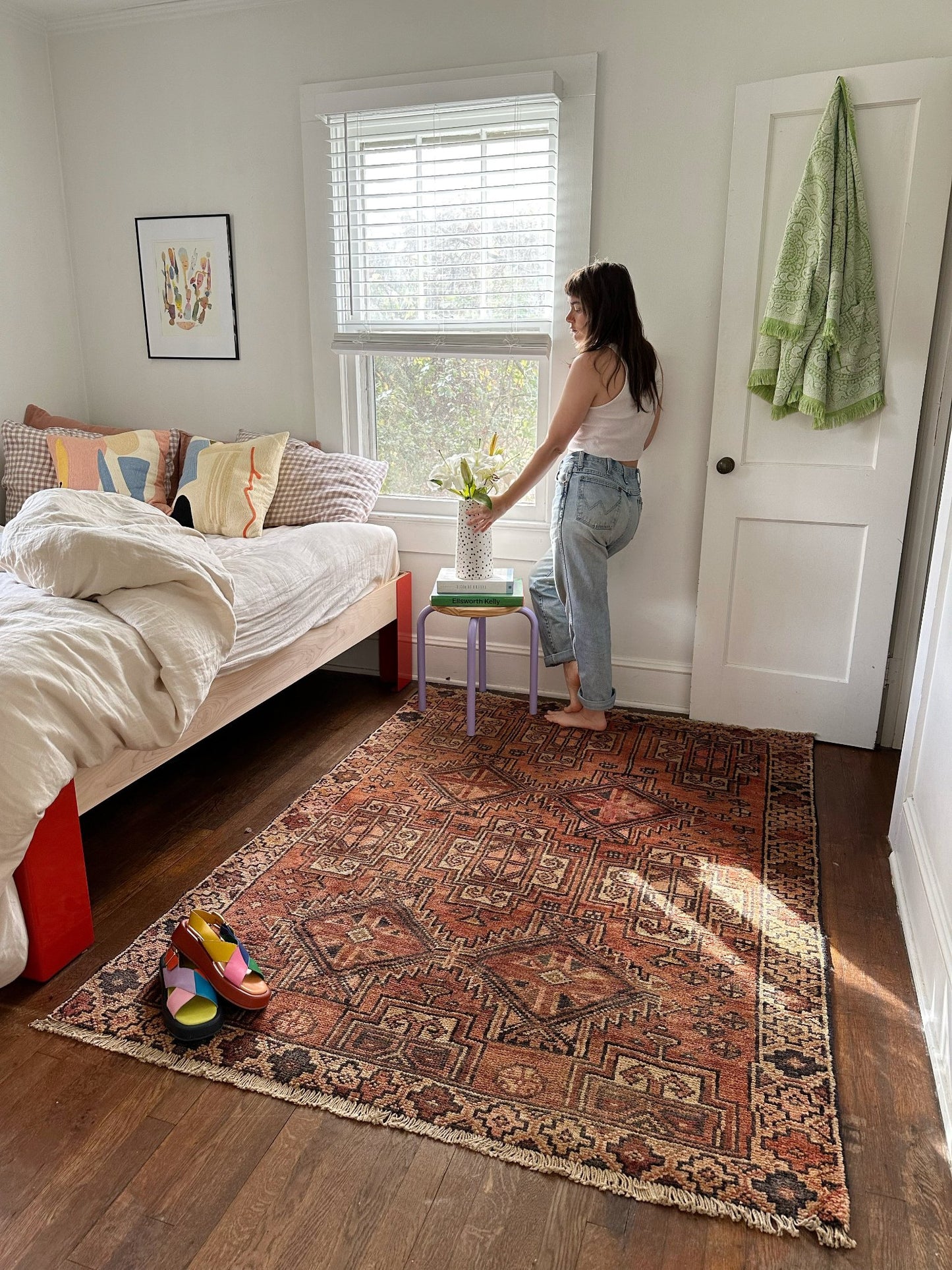 Enhance a Bedroom Space with a Neutral Vintage Persian Rug