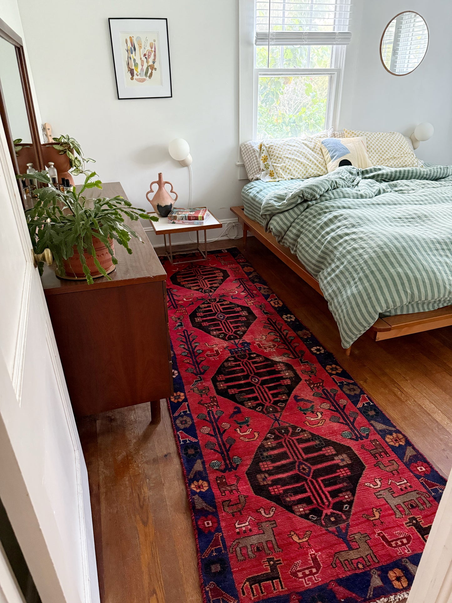 Zinnia Red Vintage Persian Runner