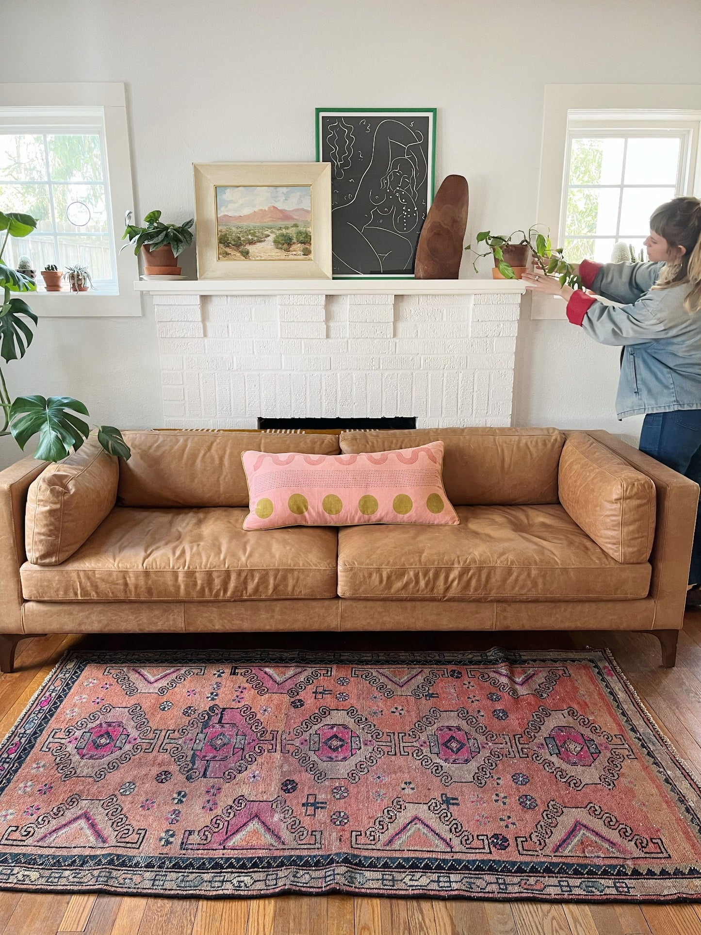Style Birch Vintage Persian Rug in a Contemporary Home