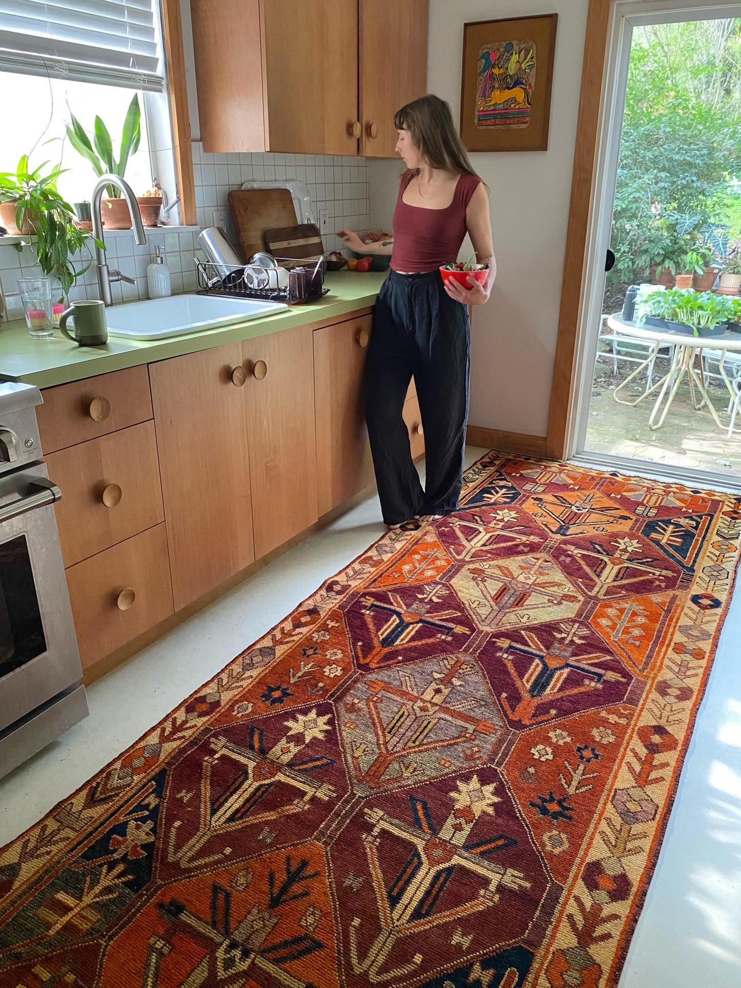 Camas Orange Vintage Persian Rug