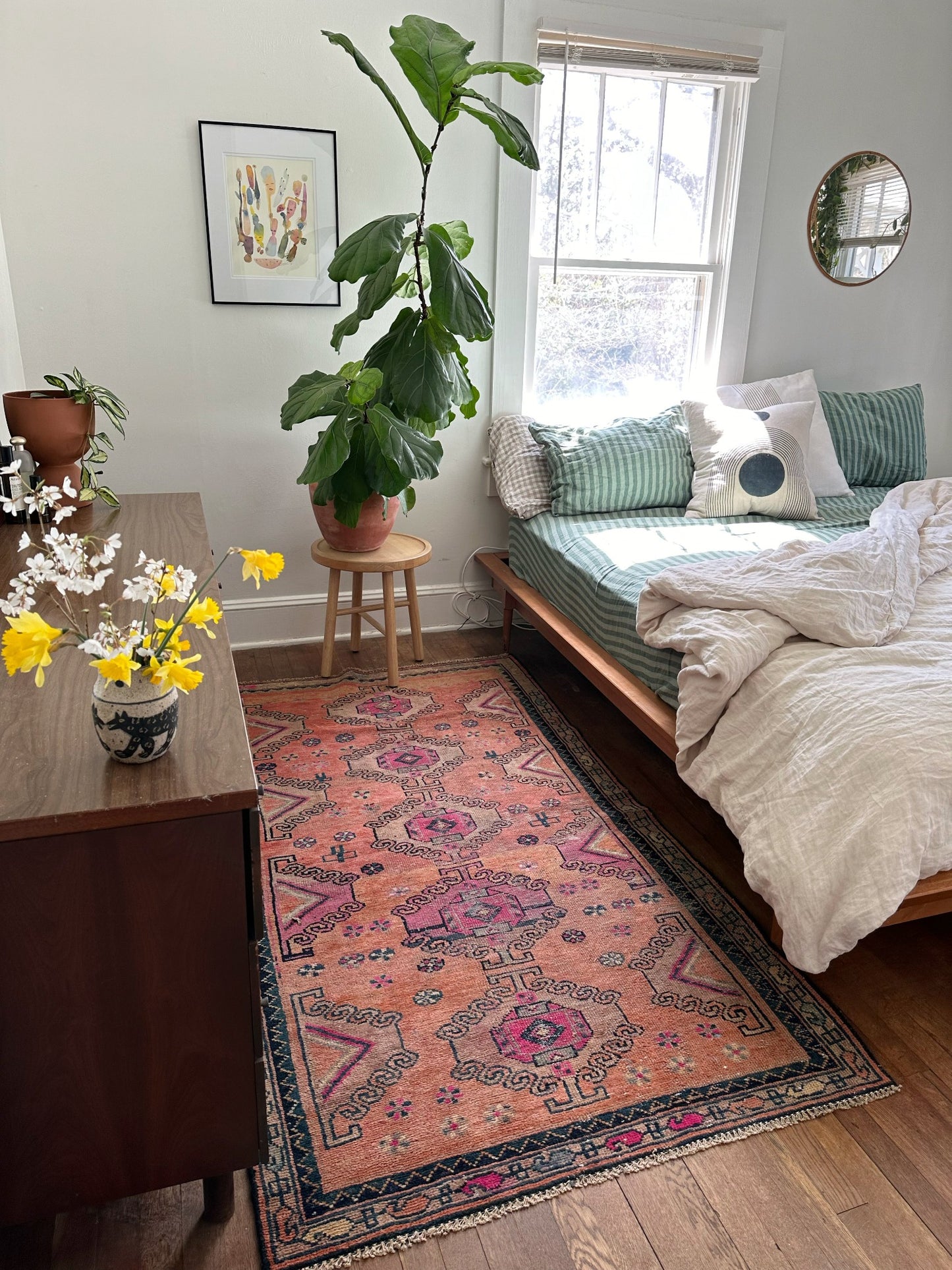 See Birch Vintage Persian Rug as a Bedside Runner