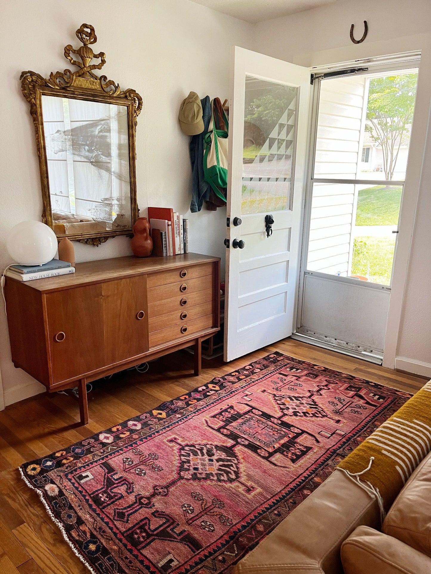 Enhance an Entryway with VIntage Terracotta Persian Rug