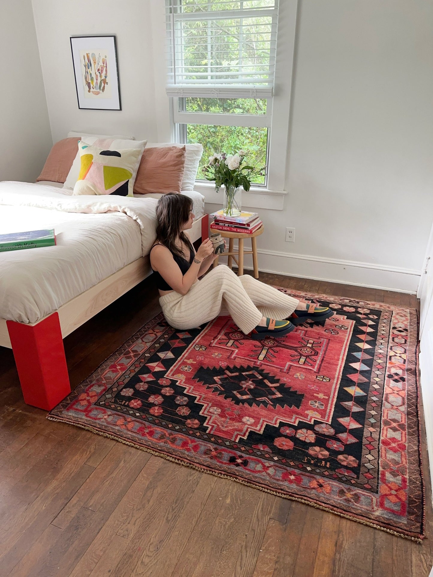 Style Austin Vintage Red Persian Rug Bedside