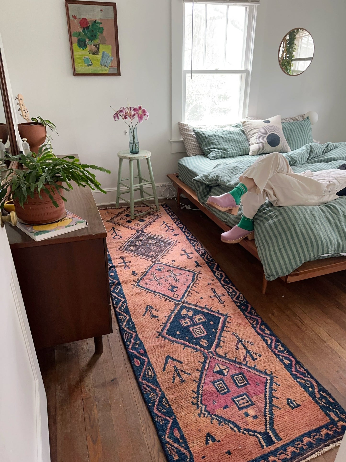 See Philo vintage Persian Runner Styled Bedside