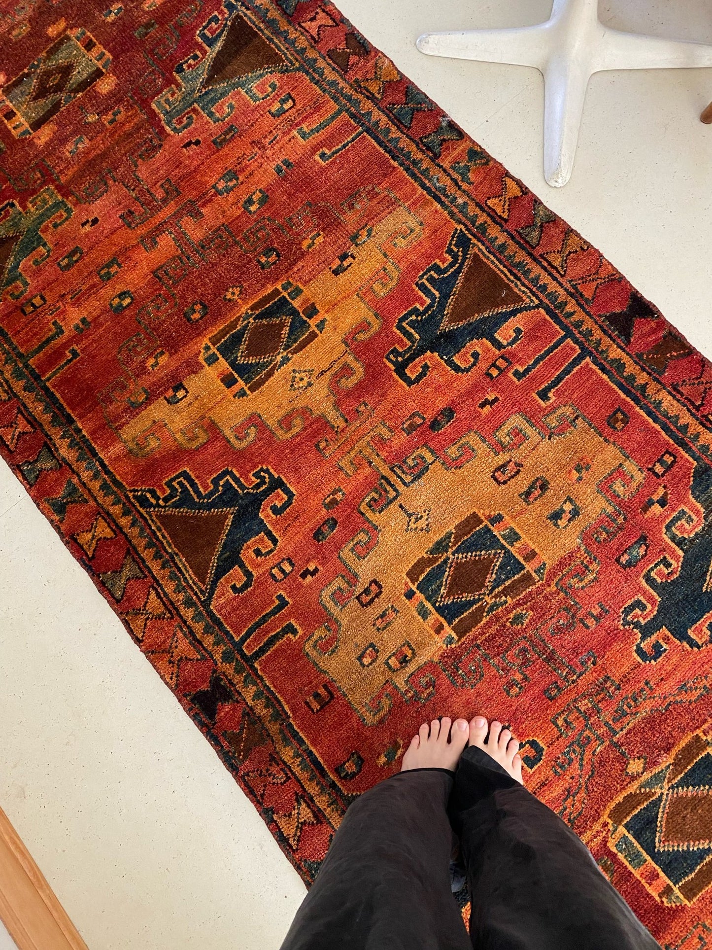 See Details and Motifs on Red Persian Vintage Rug