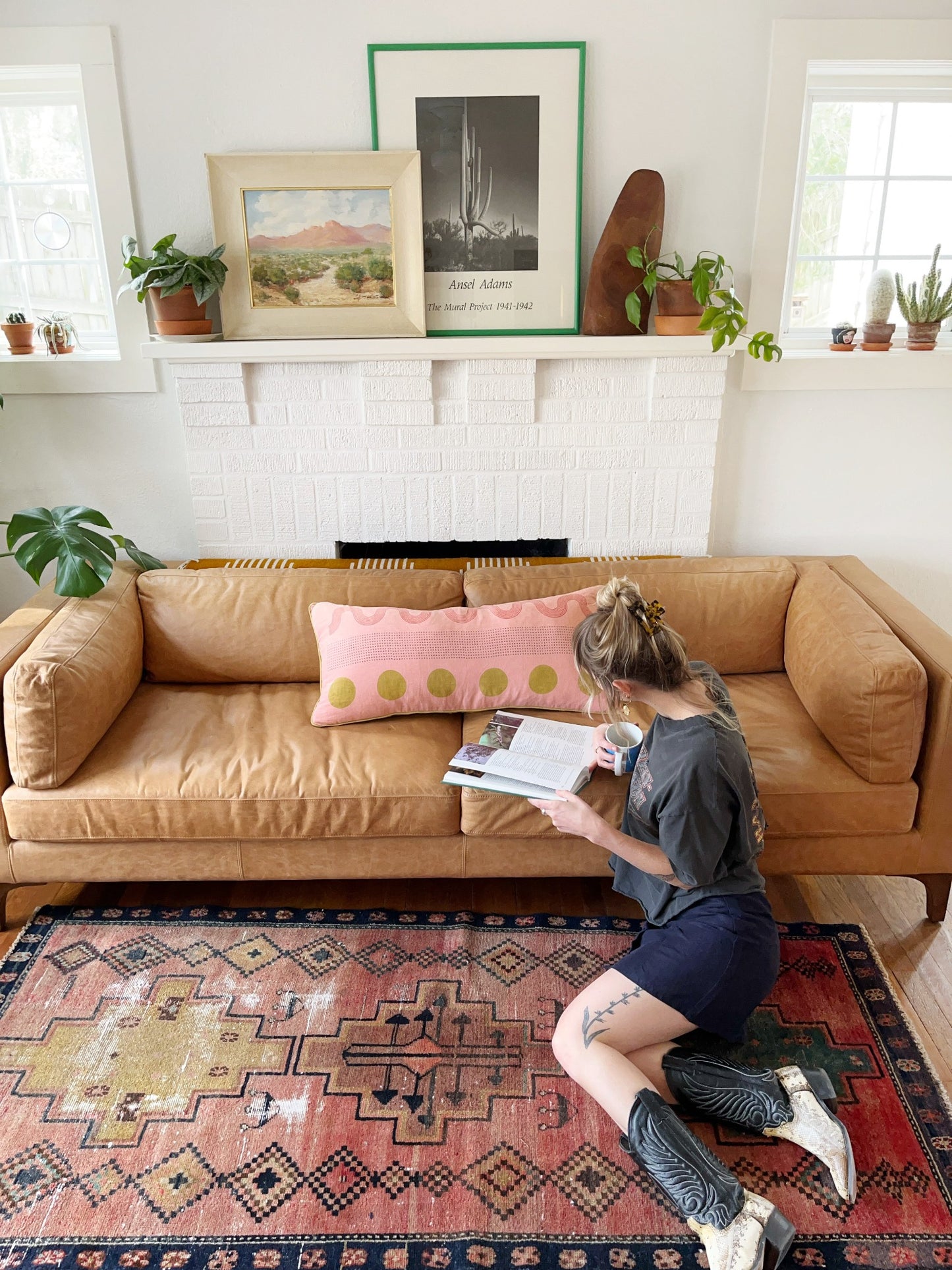 Living Room area rug in pink