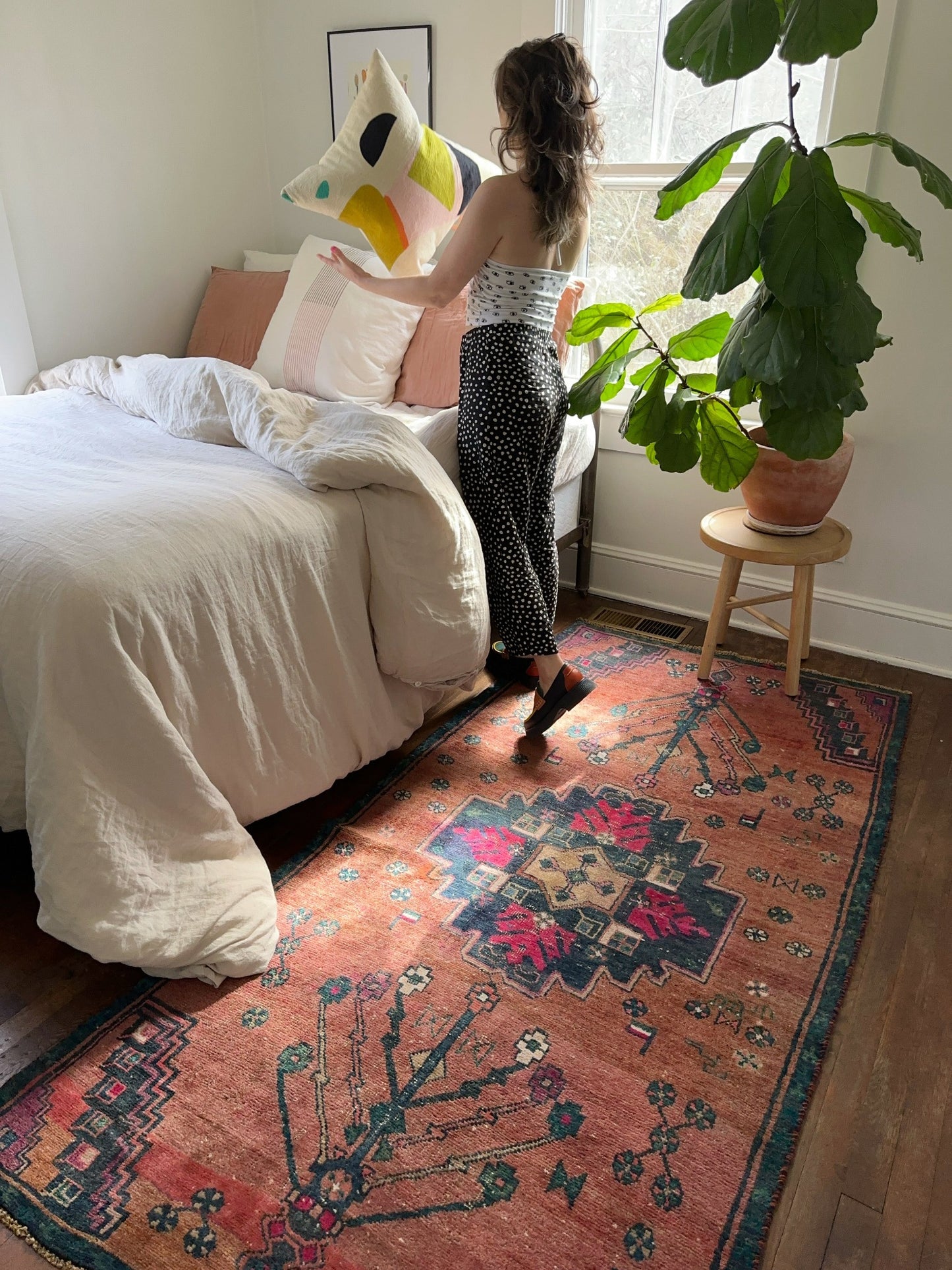 See Dari Vintage Persian Rug Styled Bedside