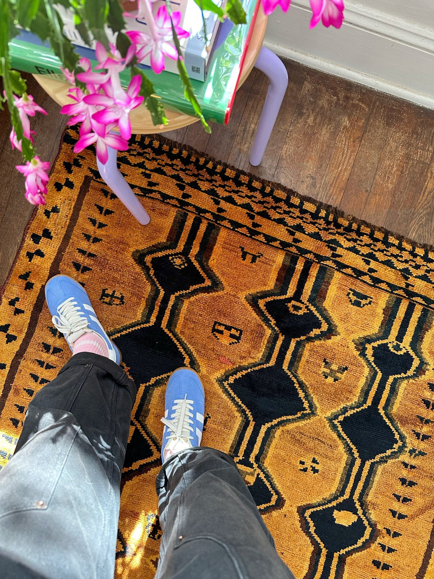 See Details and Golden Color on Vintage Persian Area Rug