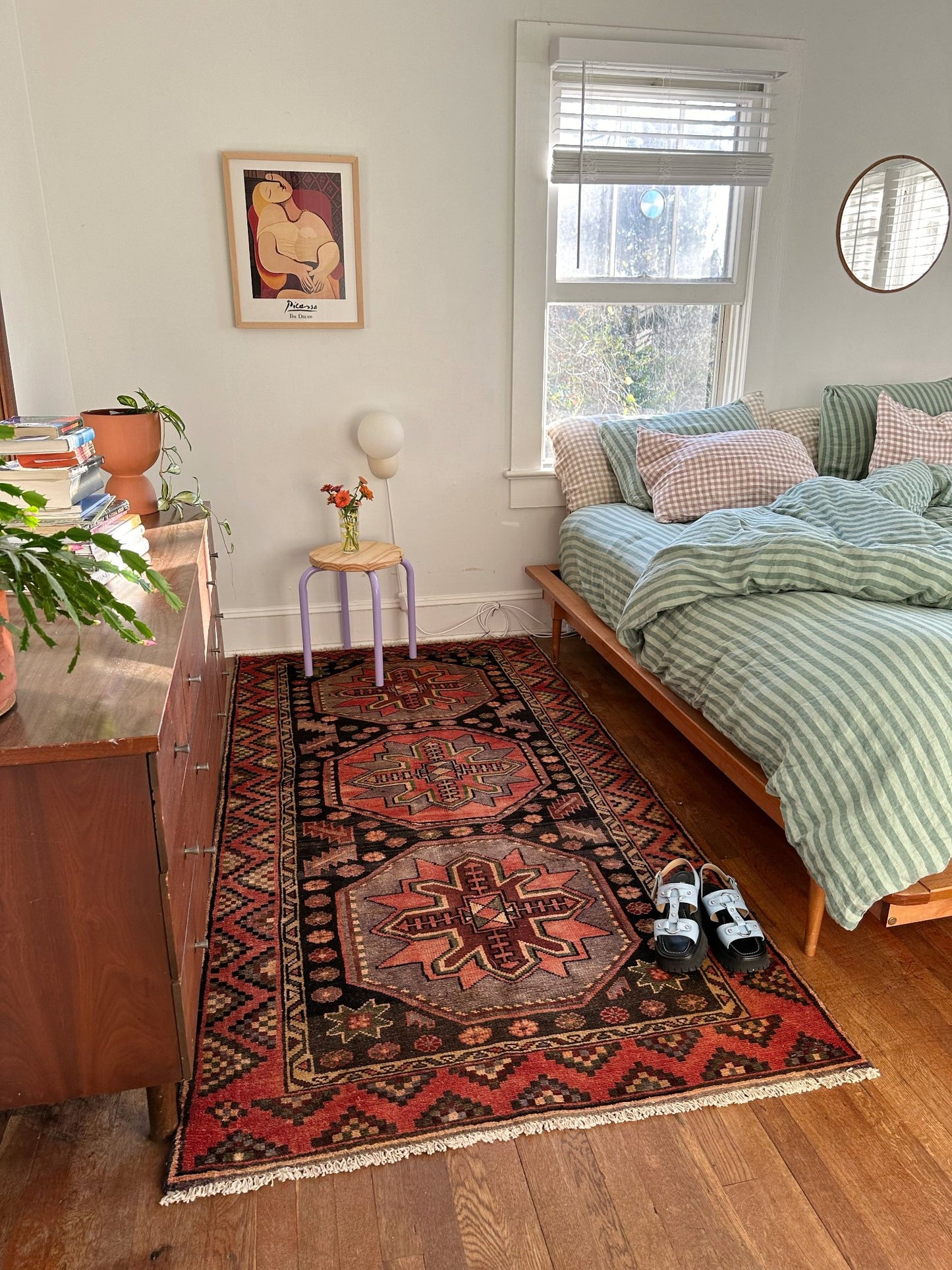 Style a Bedside with a Vintage Floral Persian Rug