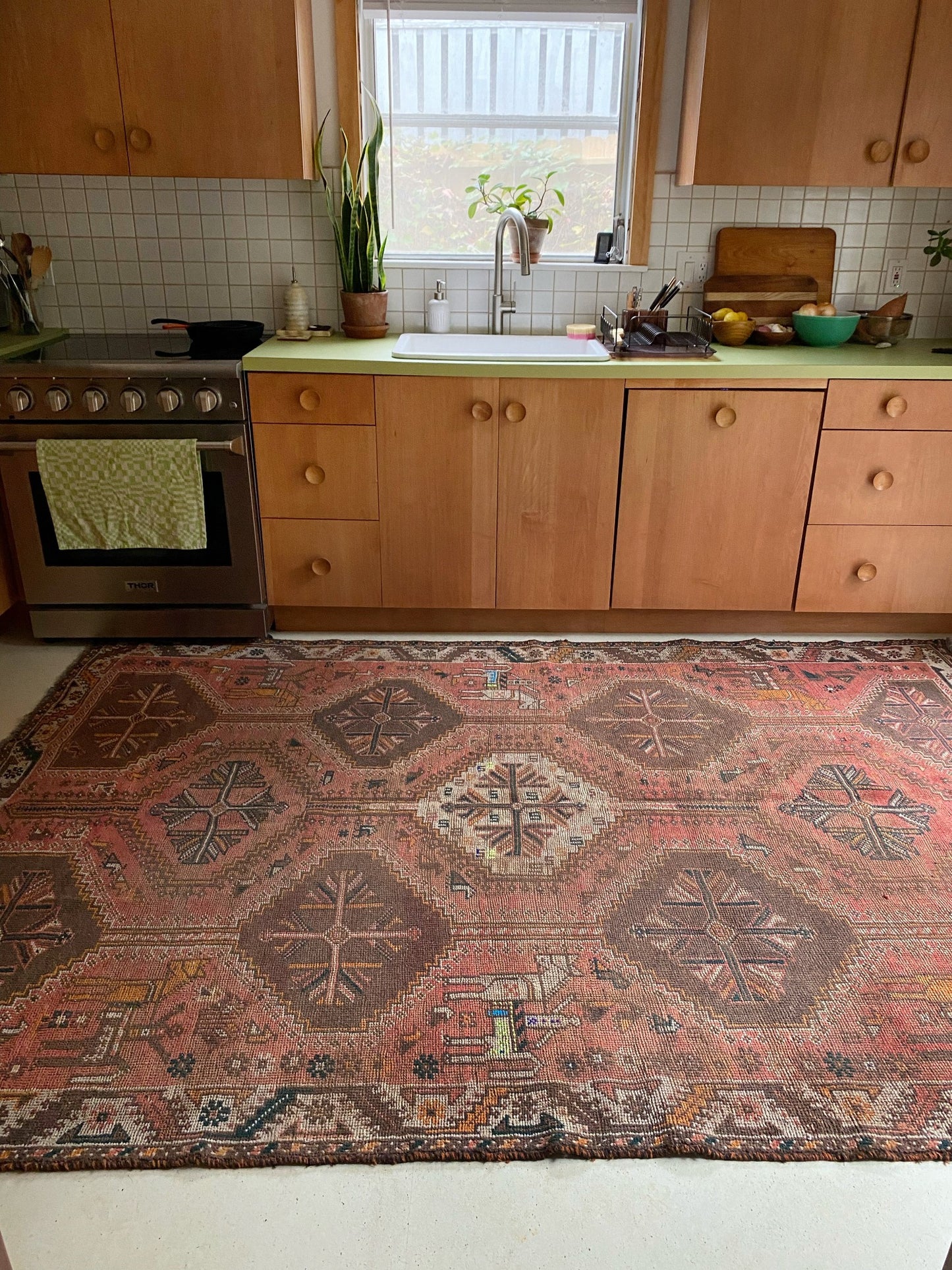 Style Lapis Persian Rug in a Kitchen