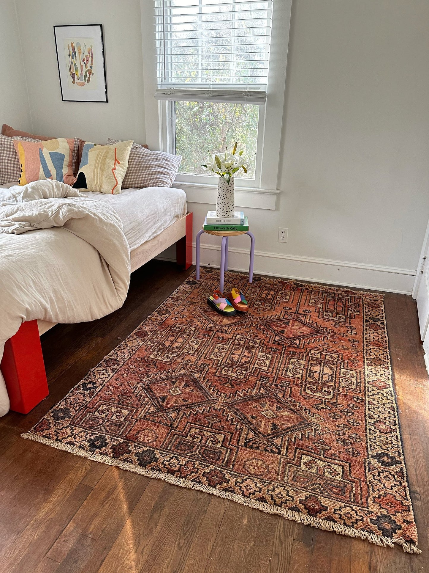 Define a Bedside Zone with a Vintage Persian Rug