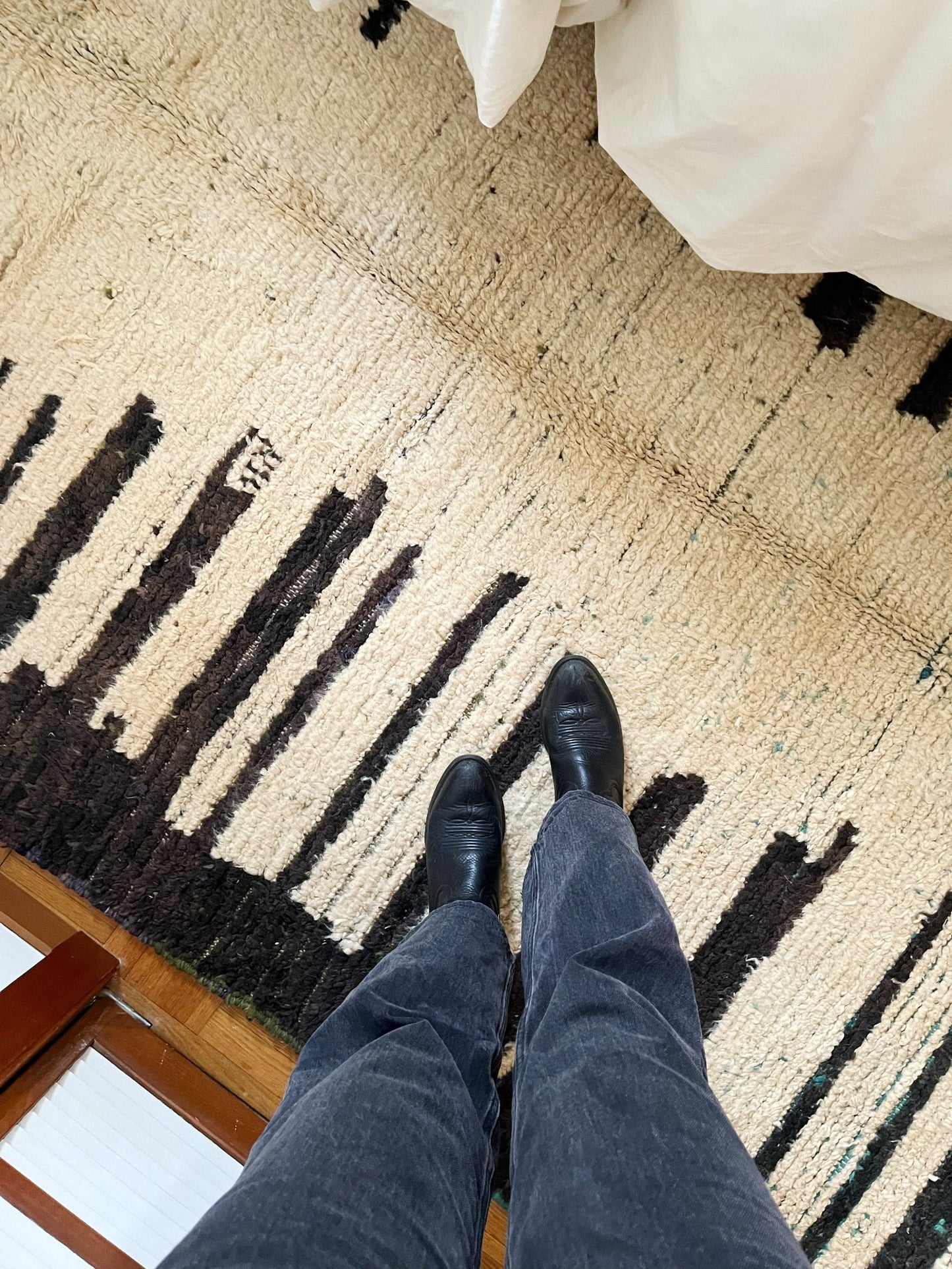 See Details of Calavera black and white Moroccan Rug