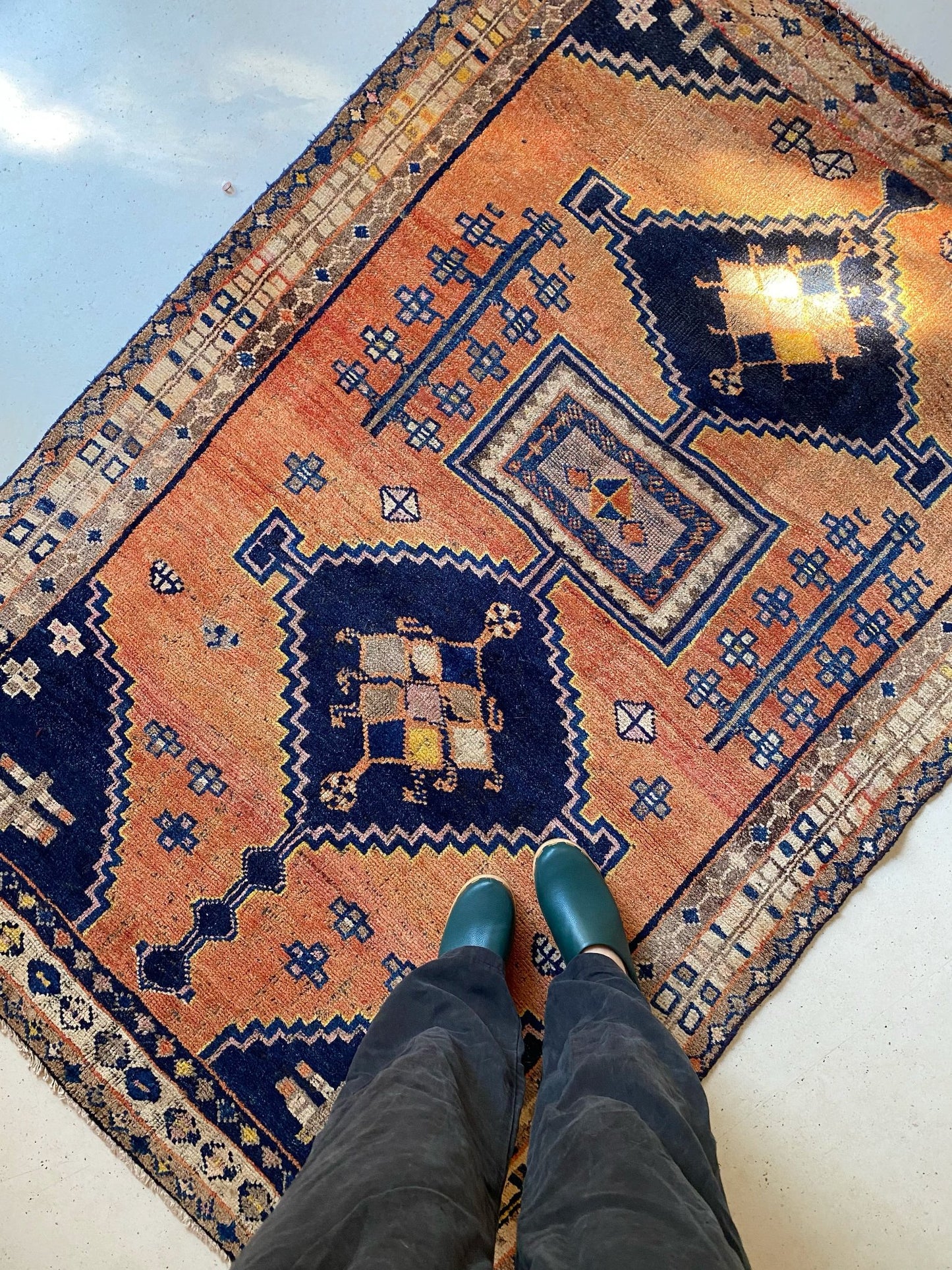 See Details and Motifs on Vintage Persian Area Rug