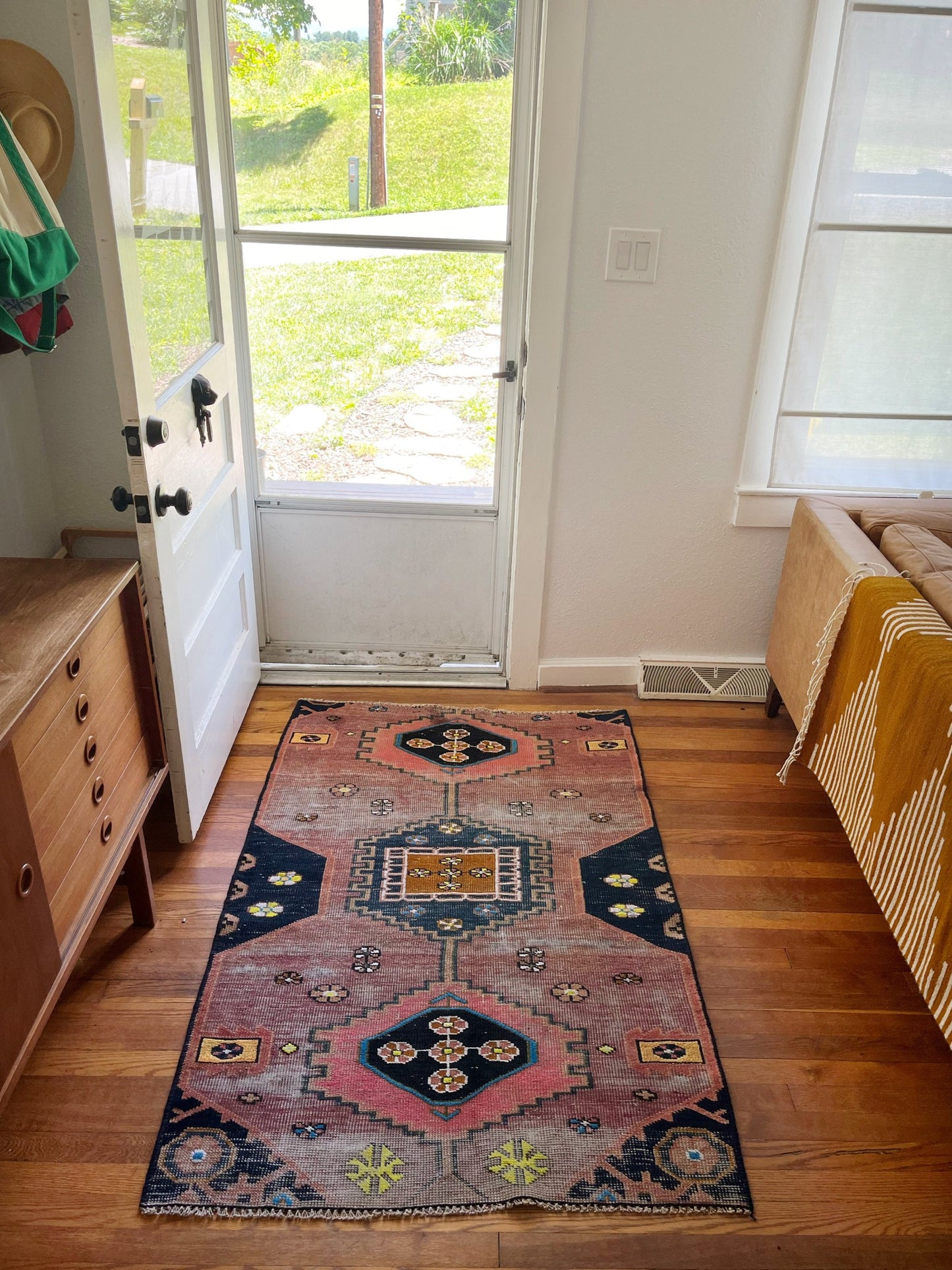 Define an Entryway with Vintage Worn Persian Rug