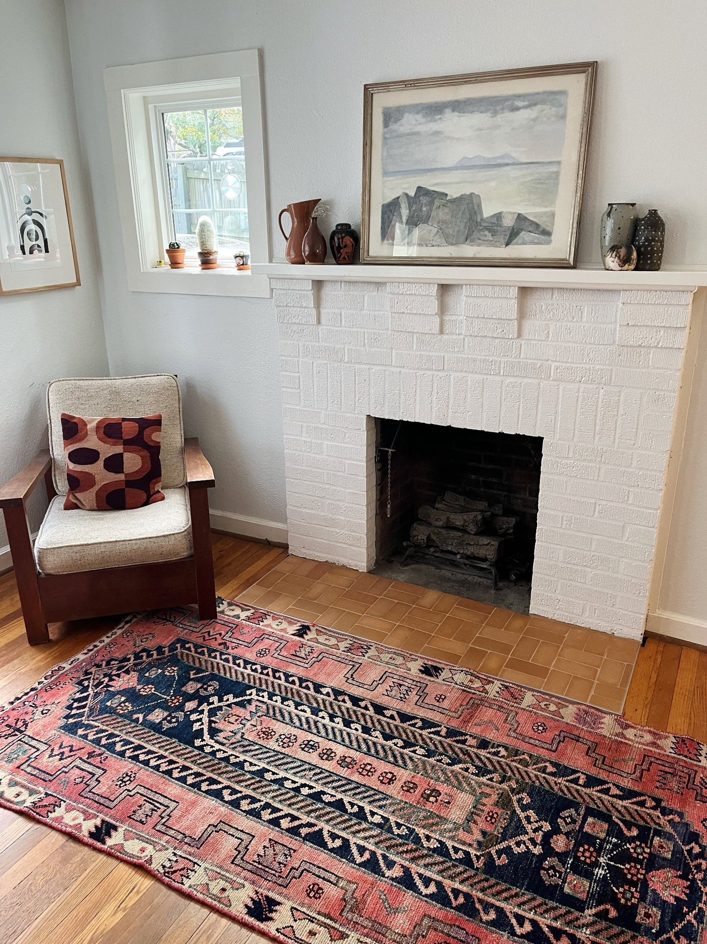 Annatto Persian Rug in a Living Room