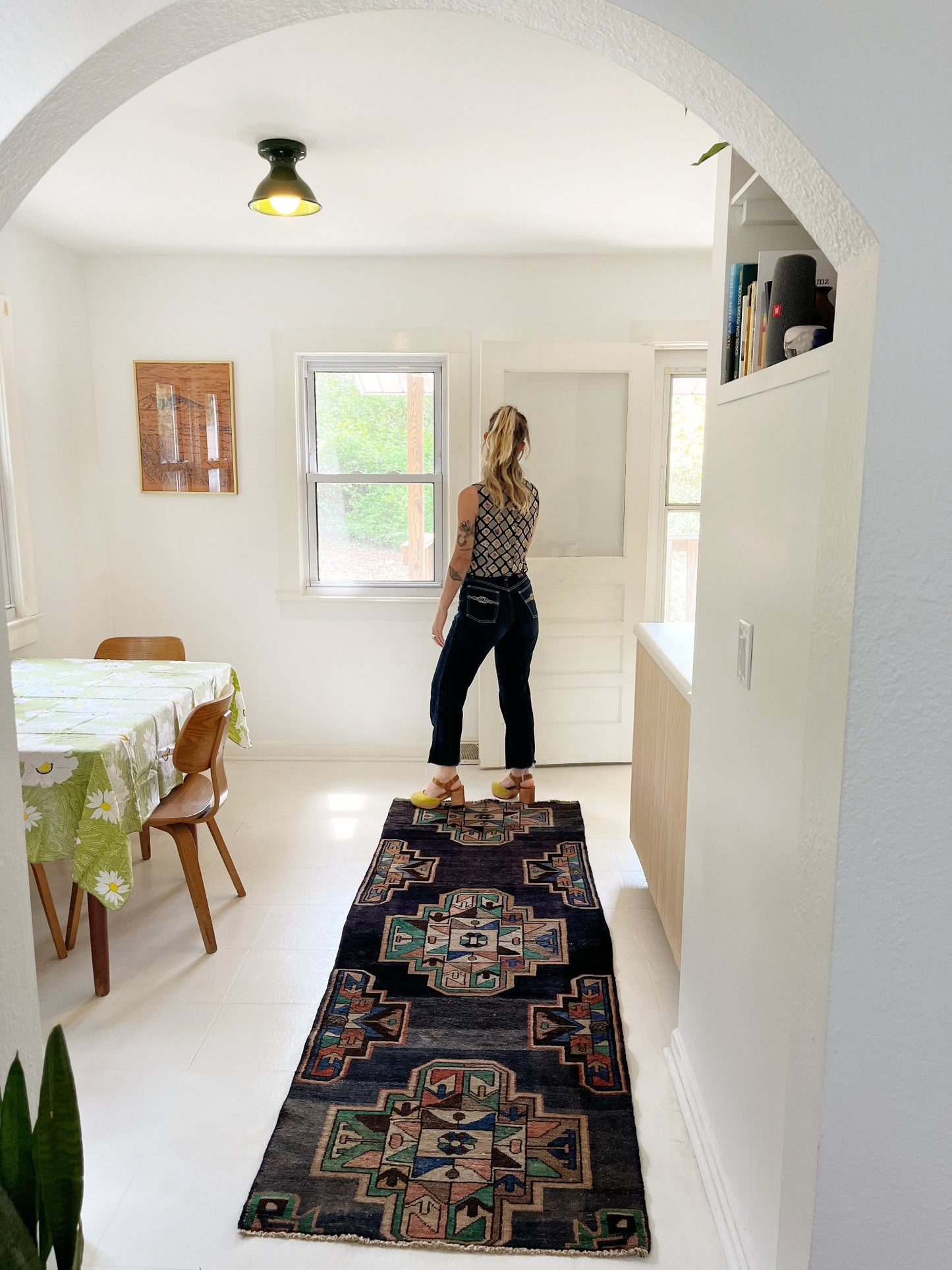 See Vintage Indigo Persian Runner Rug