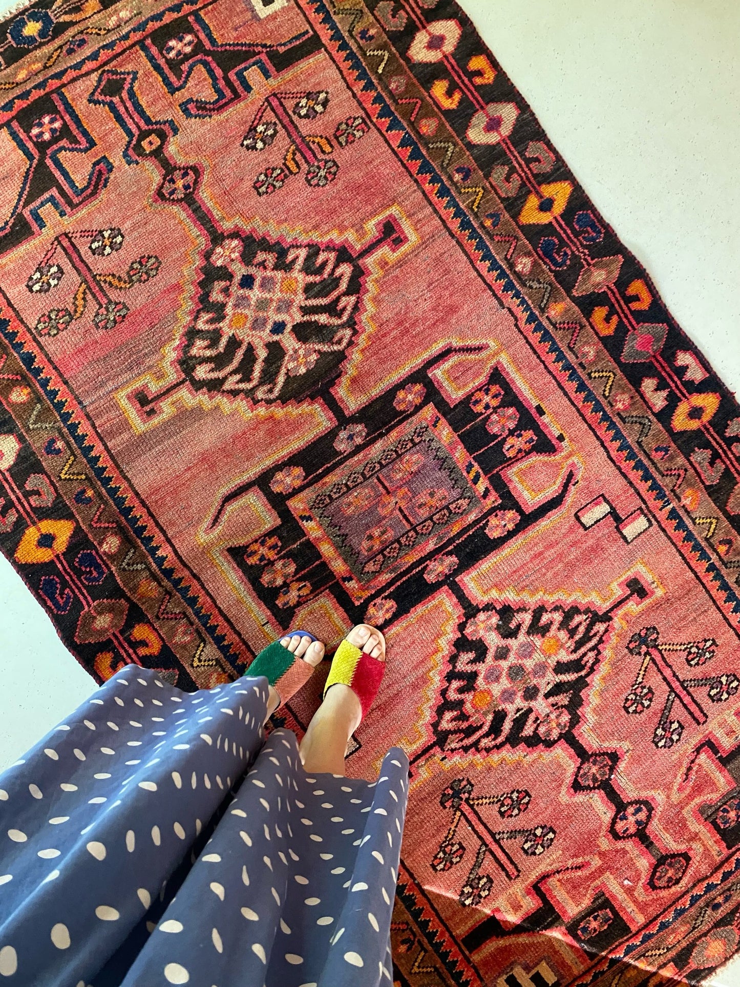 See Details and Marigold Color in Vintage Persian Rug