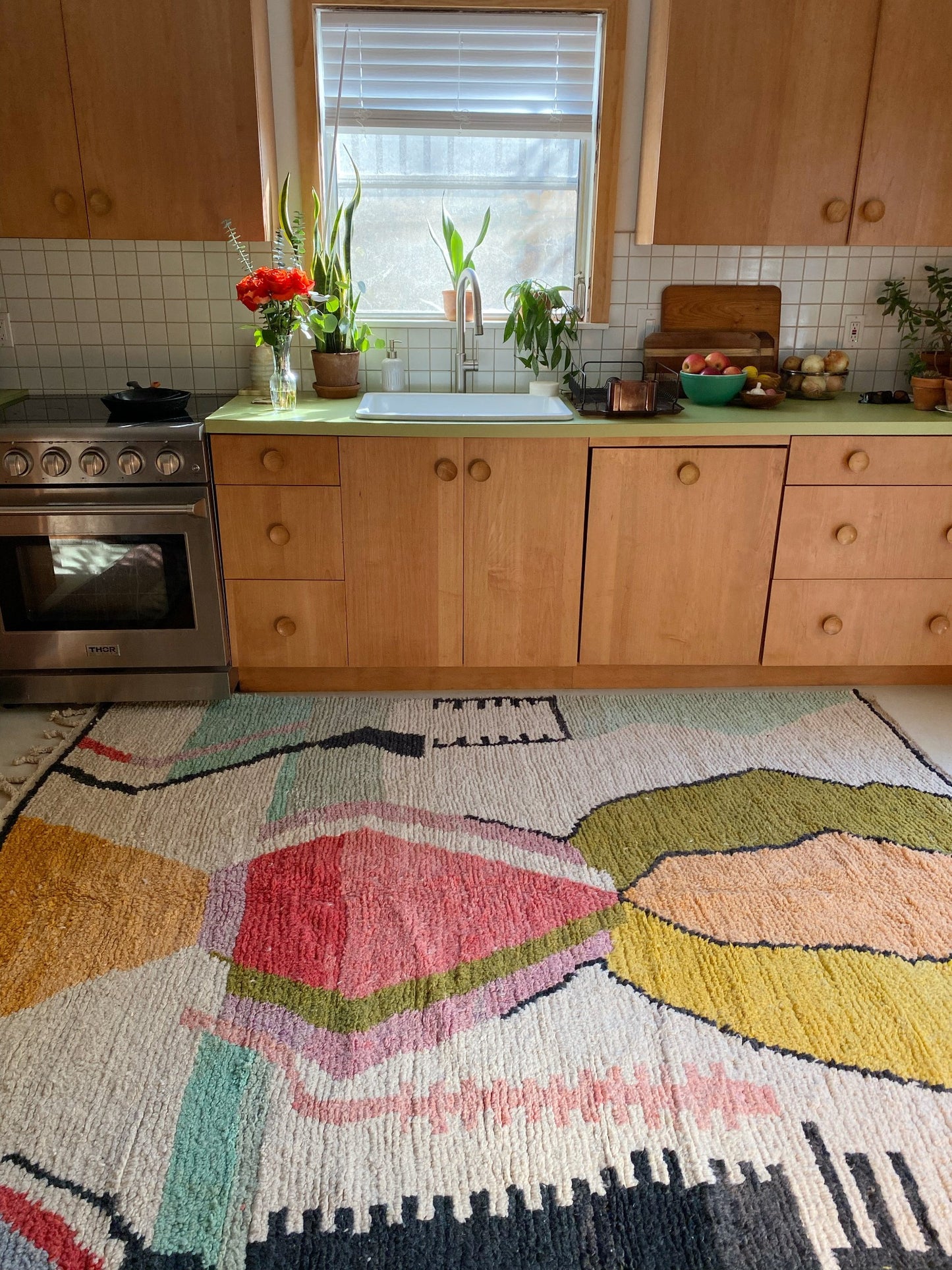 See Olive Moroccan Rug in a Kitchen