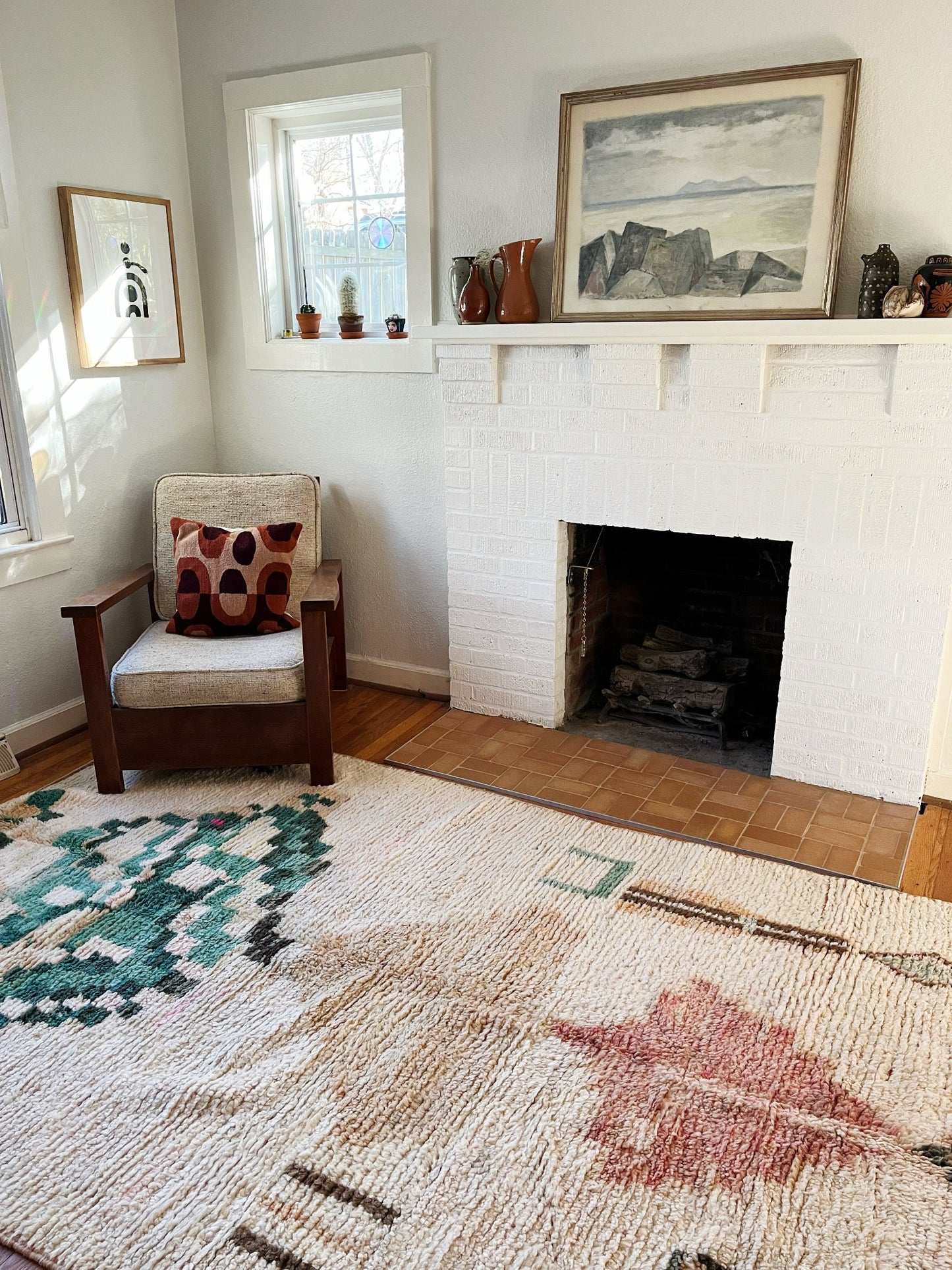 See Maya Moroccan Rug in a Living Room