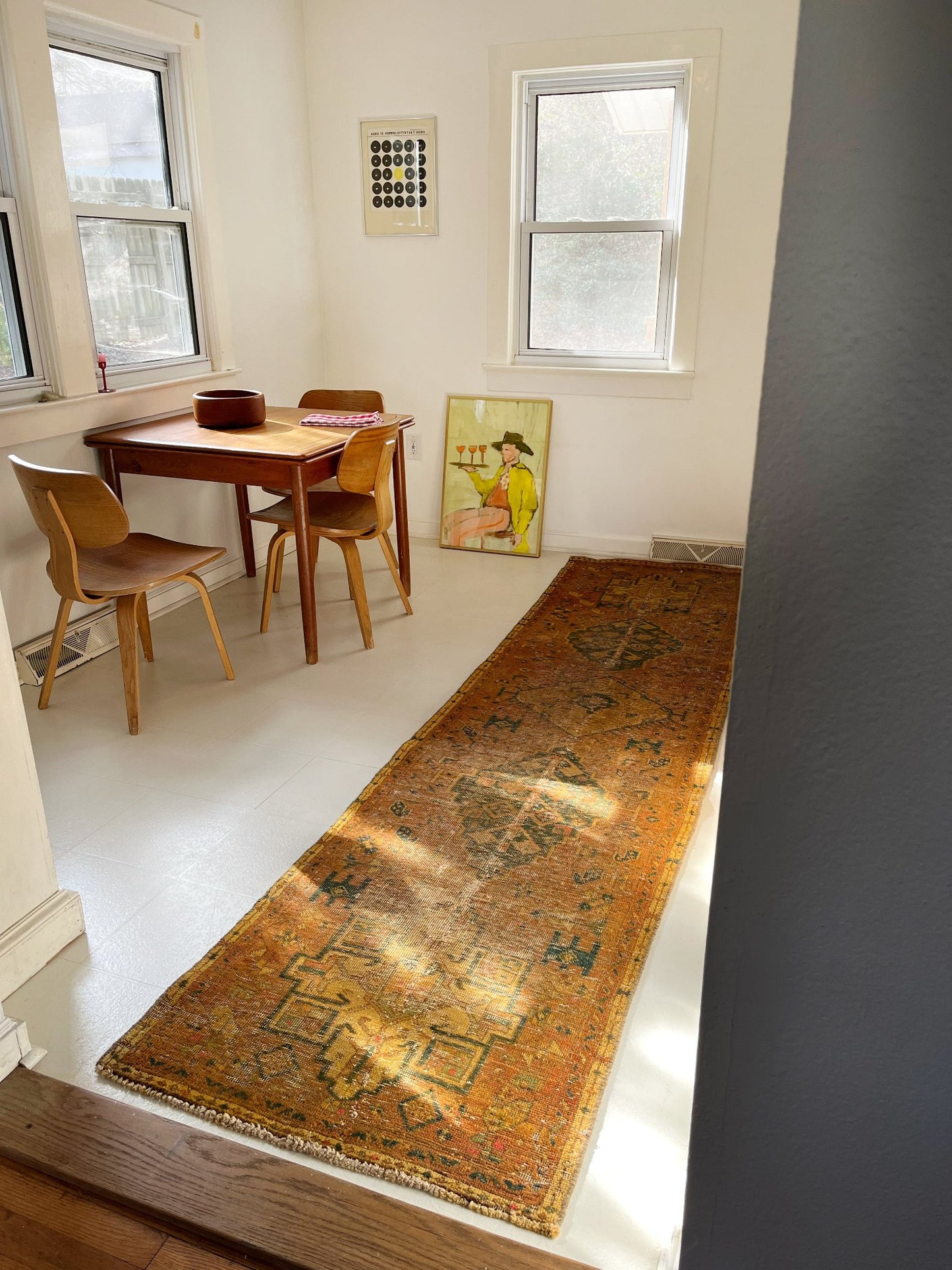 See a Vintage Runner Rug in a Dining Room