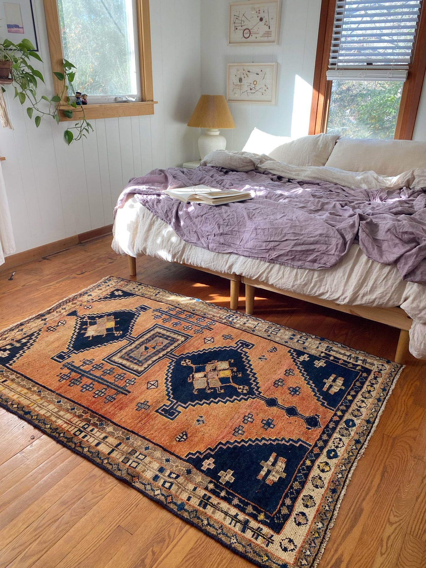 Style a Bedroom with a Vintage Terracotta Persian Rug