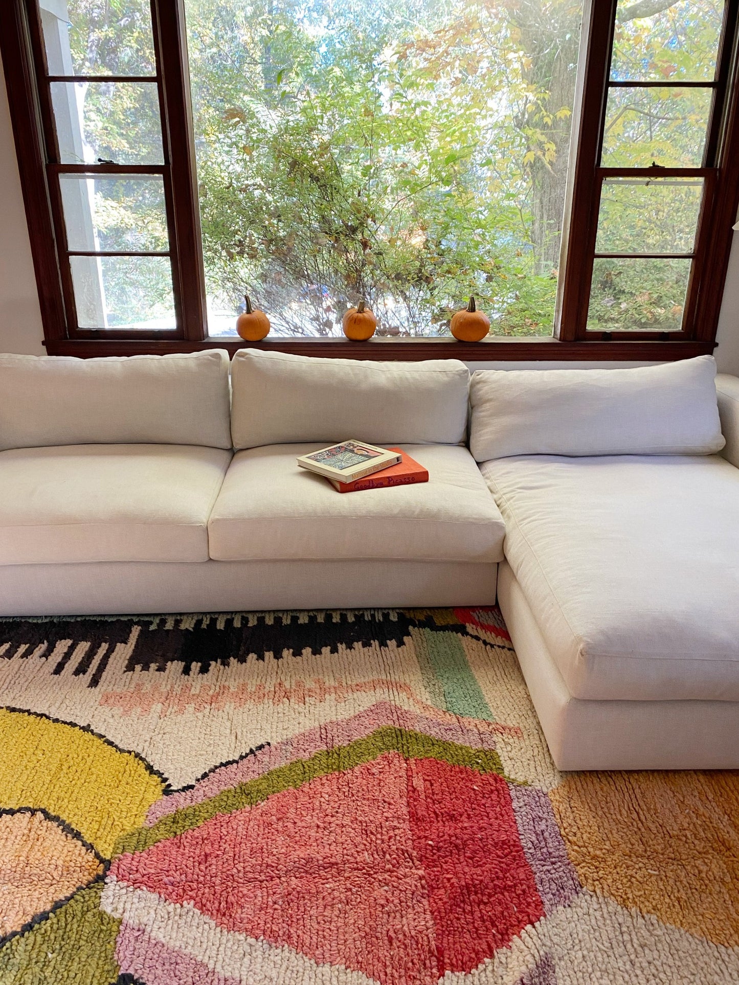 Style Olive Moroccan Rug in a Living Room