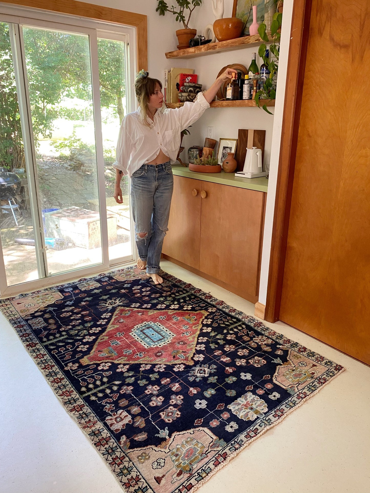 Shop Lucite Vintage Indigo Persian Rug