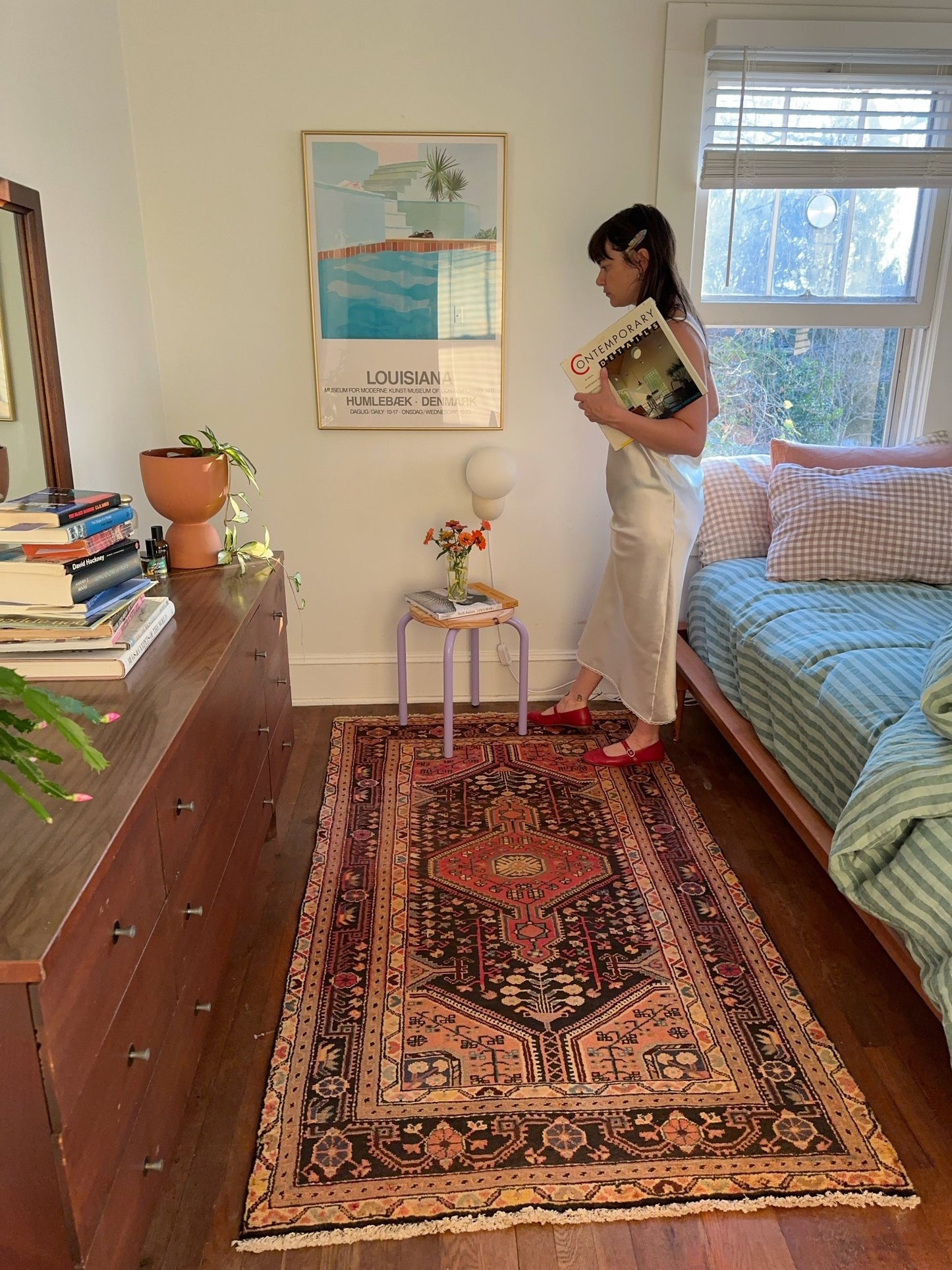 Style a Bedroom with a Vintage Floral Persian Rug