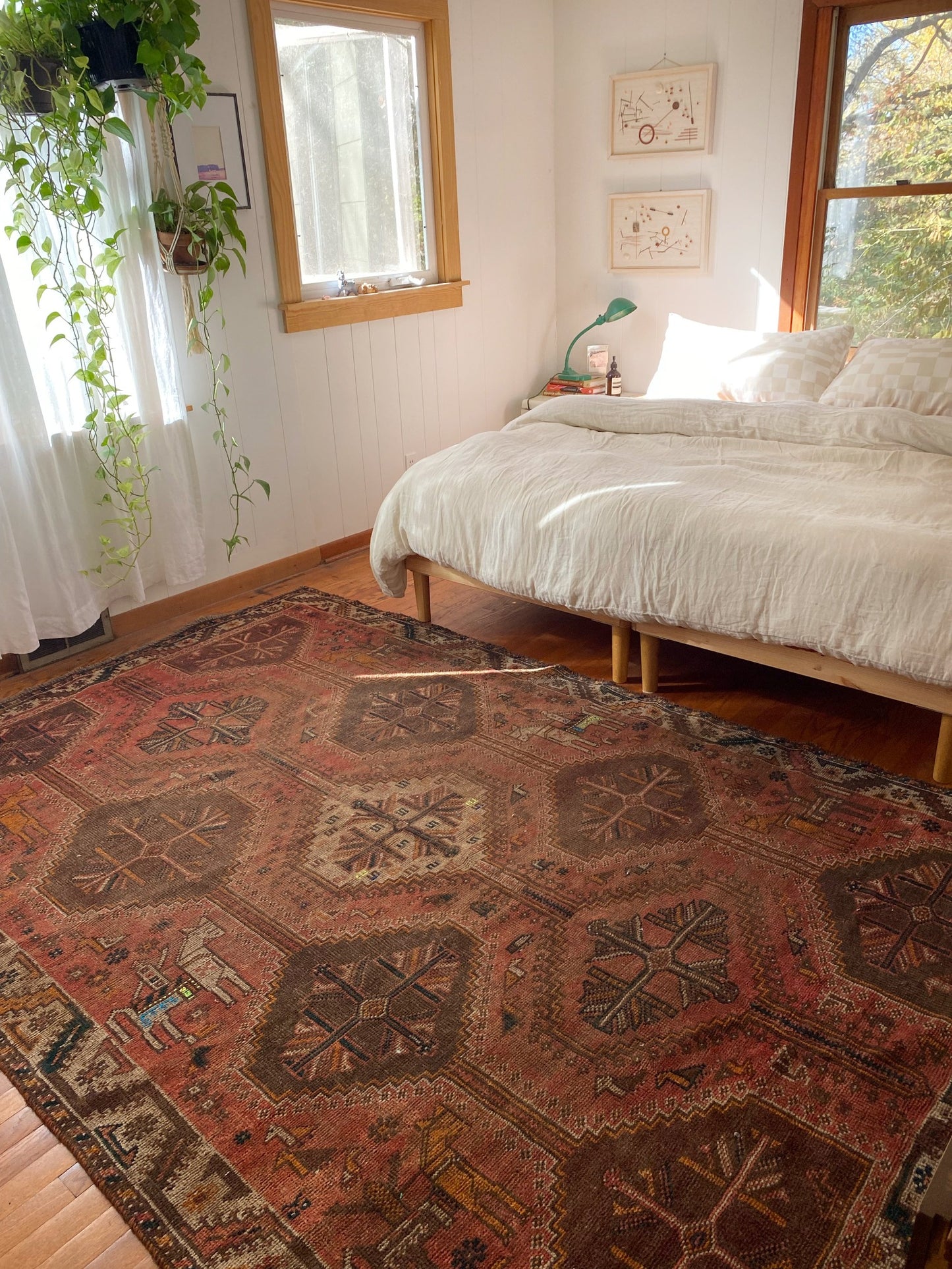 See Lapis Persian Rug in a Bedroom