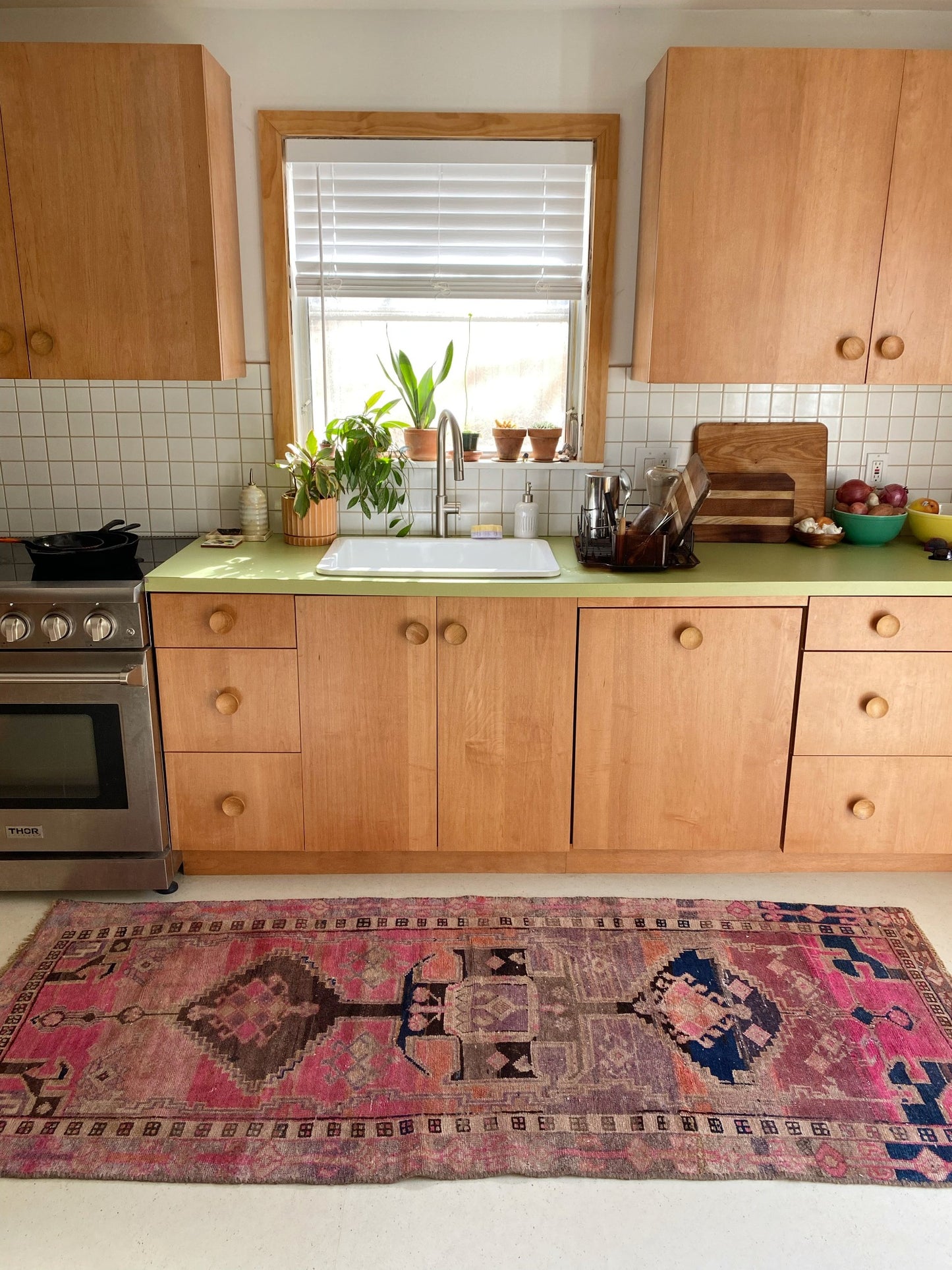 Style Sandoval Vintage Persian Runner in a Kitchen