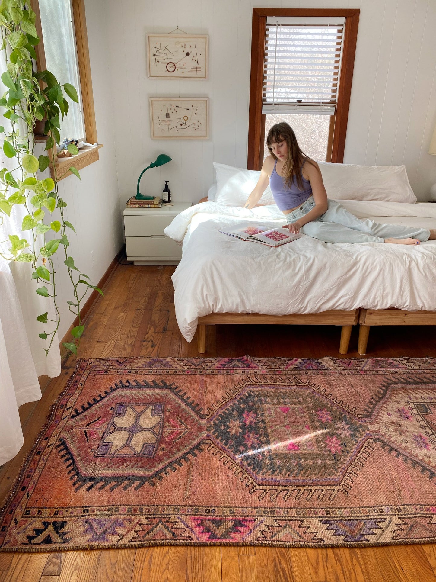 Style A Bedroom With Tonea pink Persian Rug