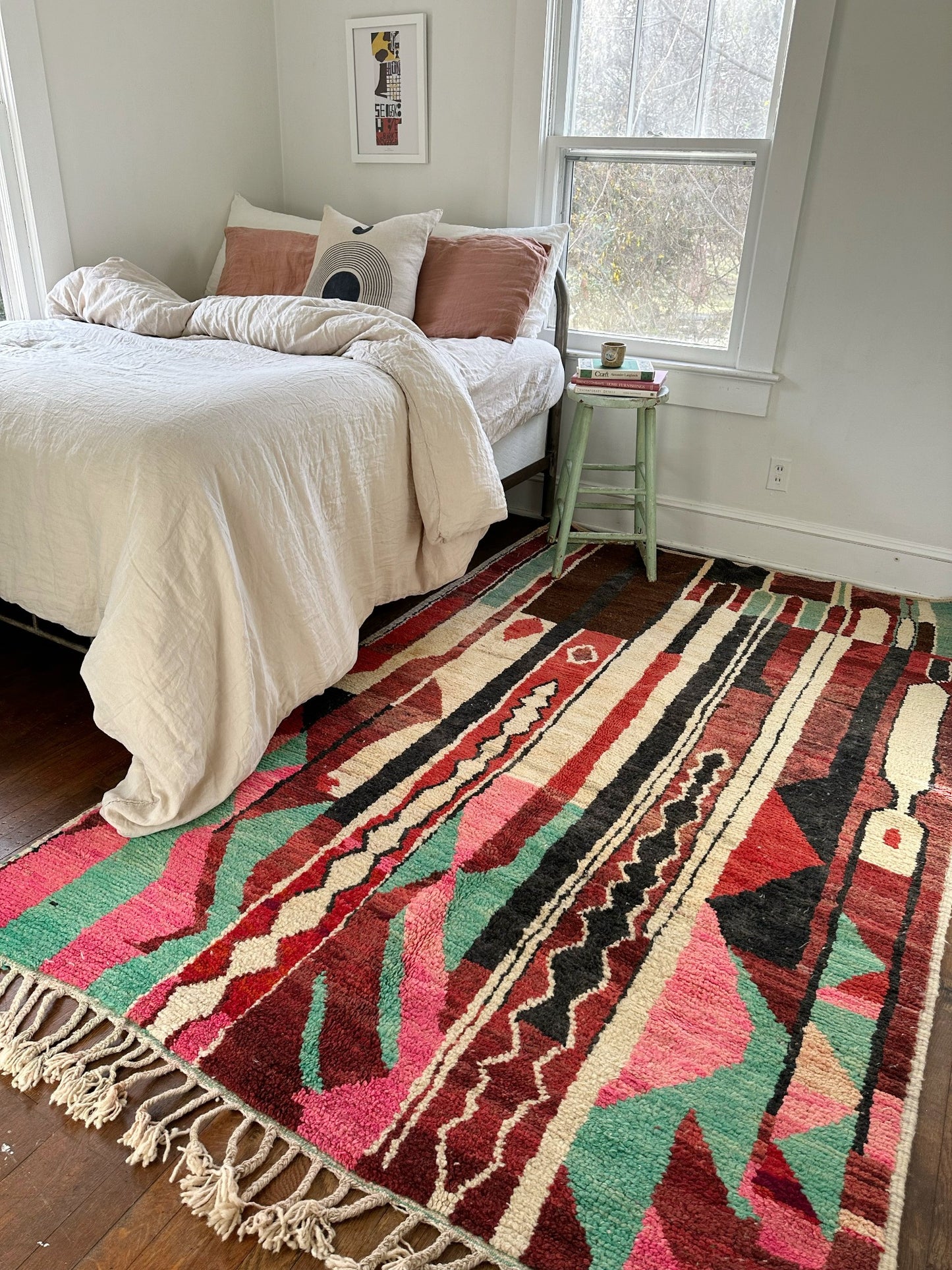 Style Ponderosa Multi Colored Rug Bedside