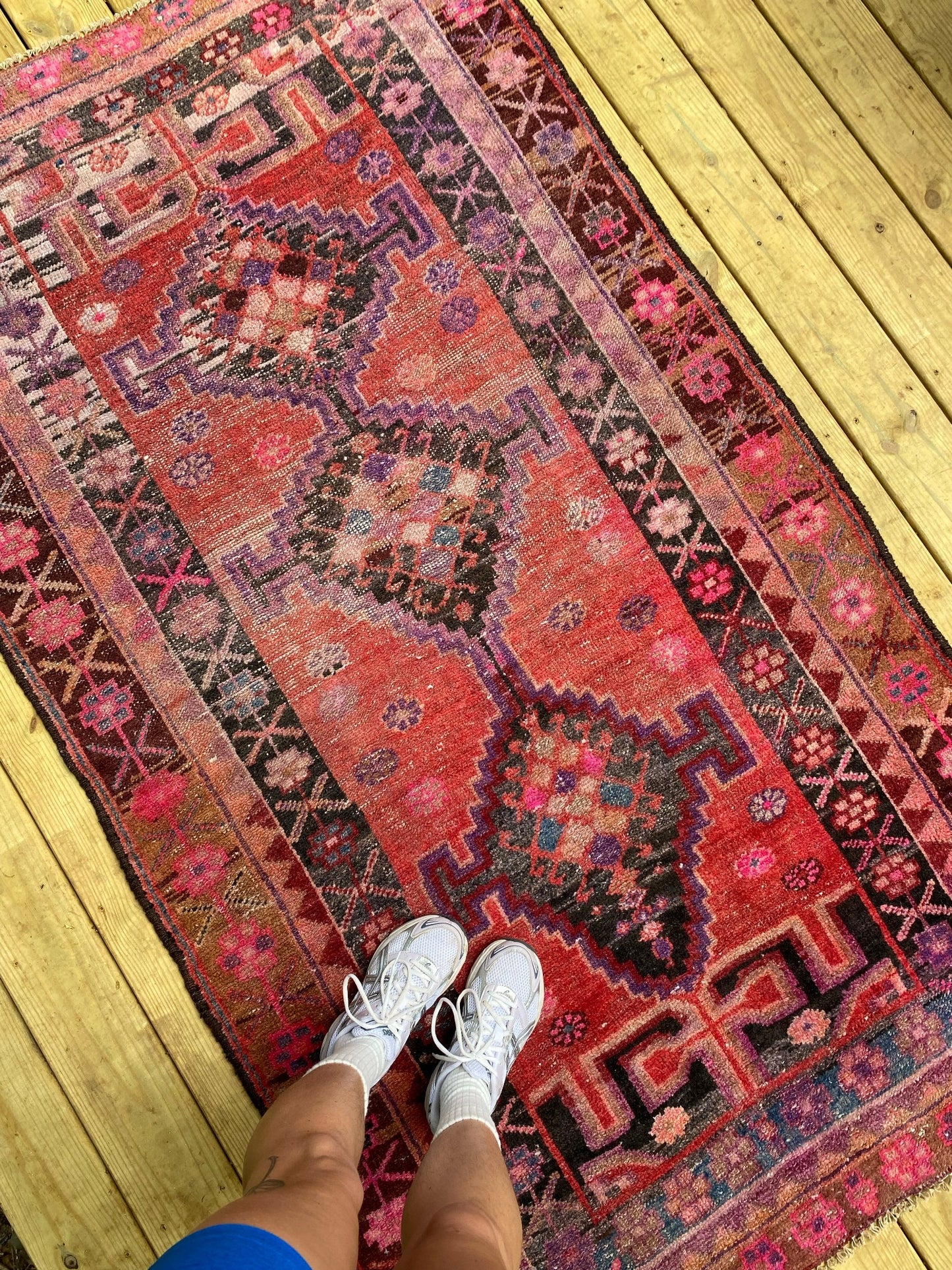 See Details of Pink and Purple Floral Vintage Rug