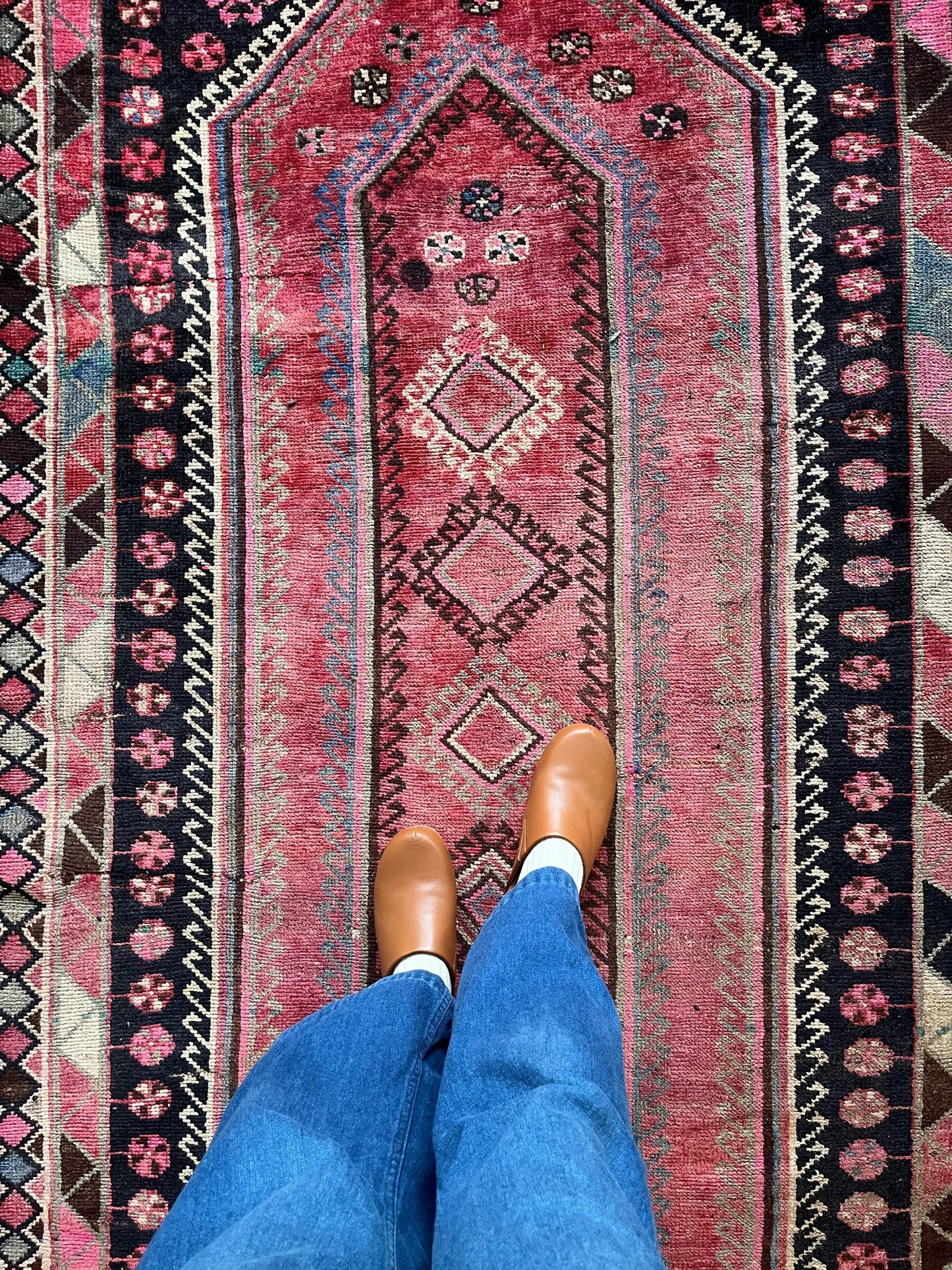See Details and Border on Phlox Vintage Persian Rug