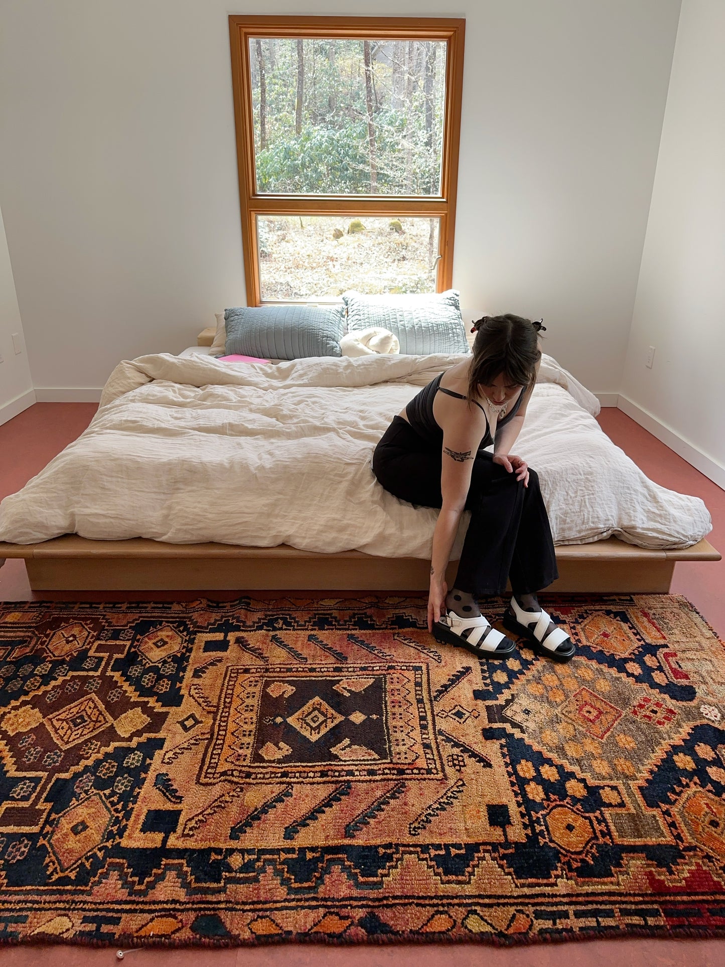 Fawn Peach Vintage Persian Rug