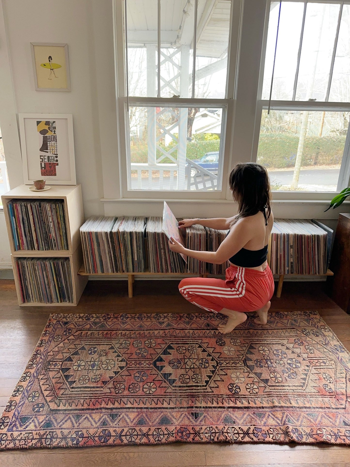 See Pine Persian Rug in a Living Room
