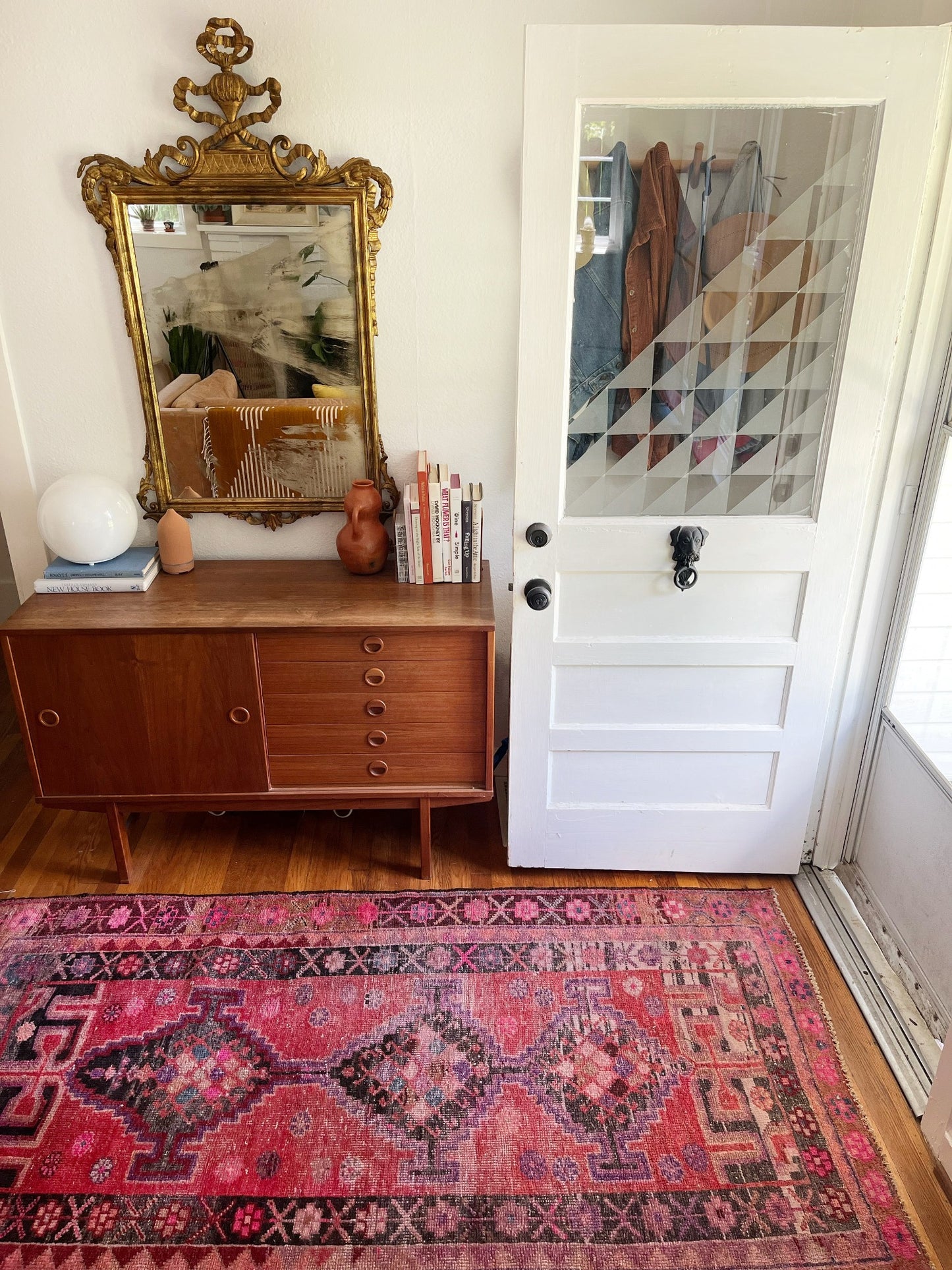Enhance a Space with Dreamy Soft Pink and Purple Vintage Rug