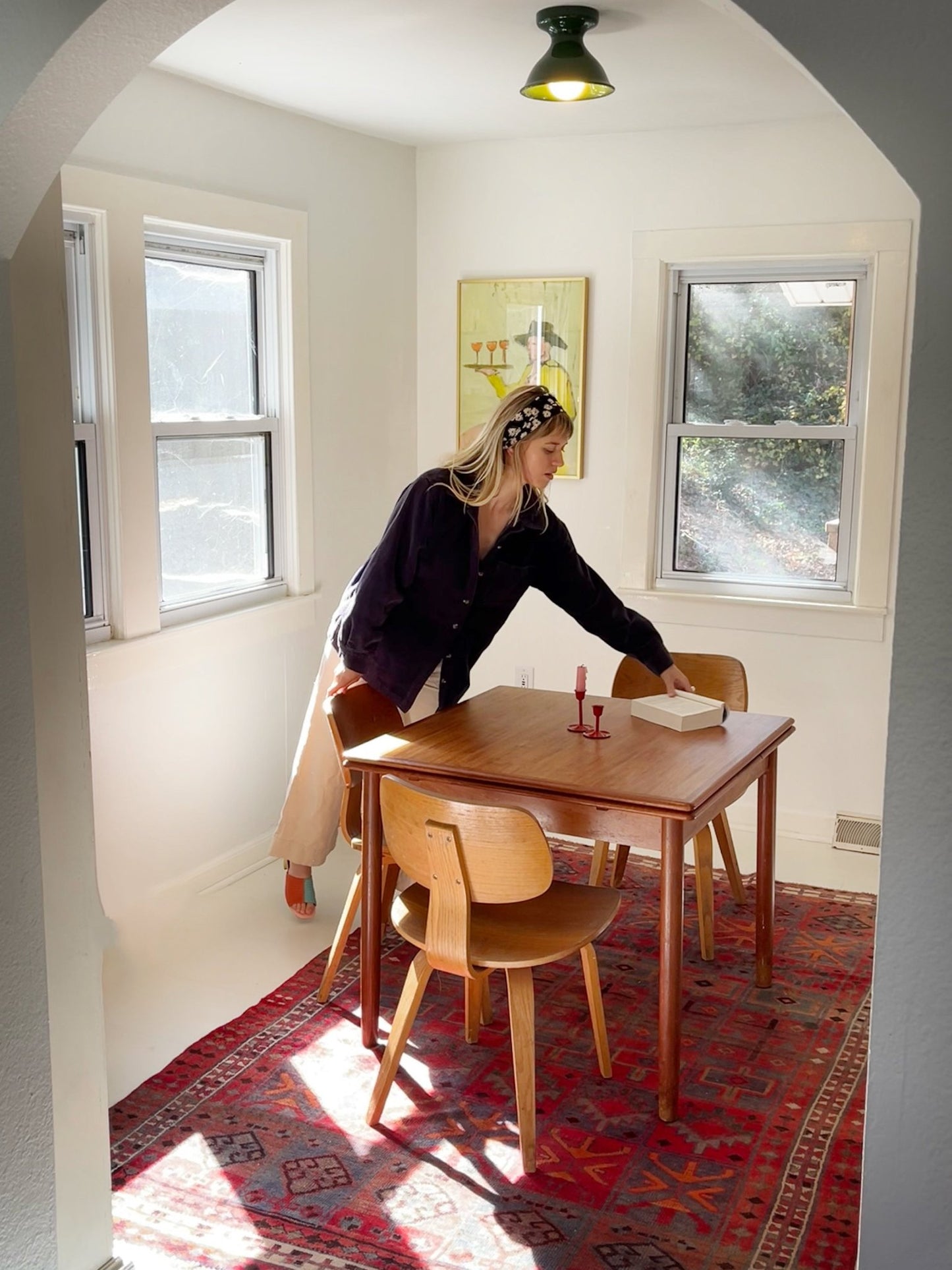 See a Vintage Persian Rug in a Dining Room