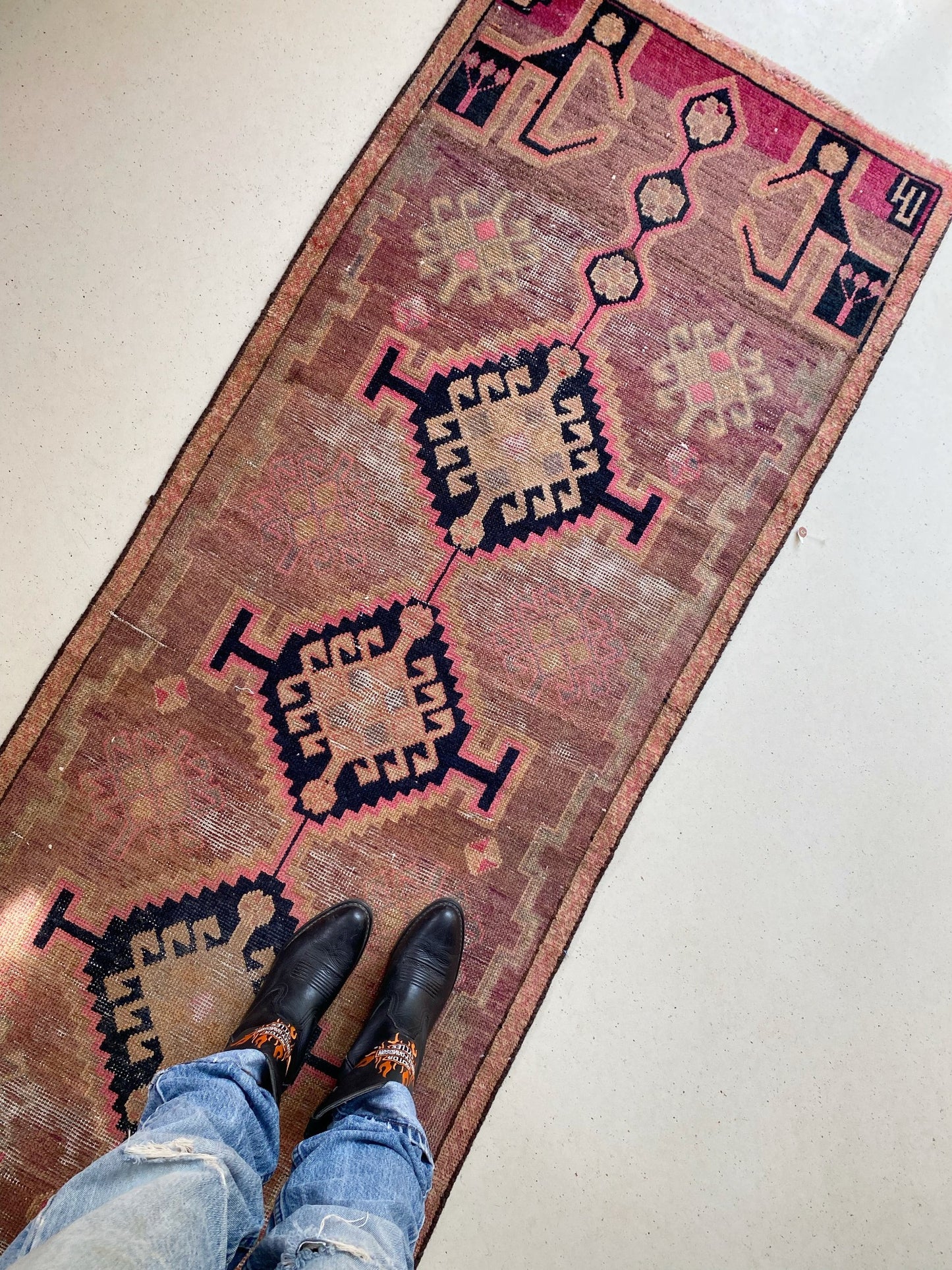 See Details of Fertility Motifs on Vintage Persian Rug