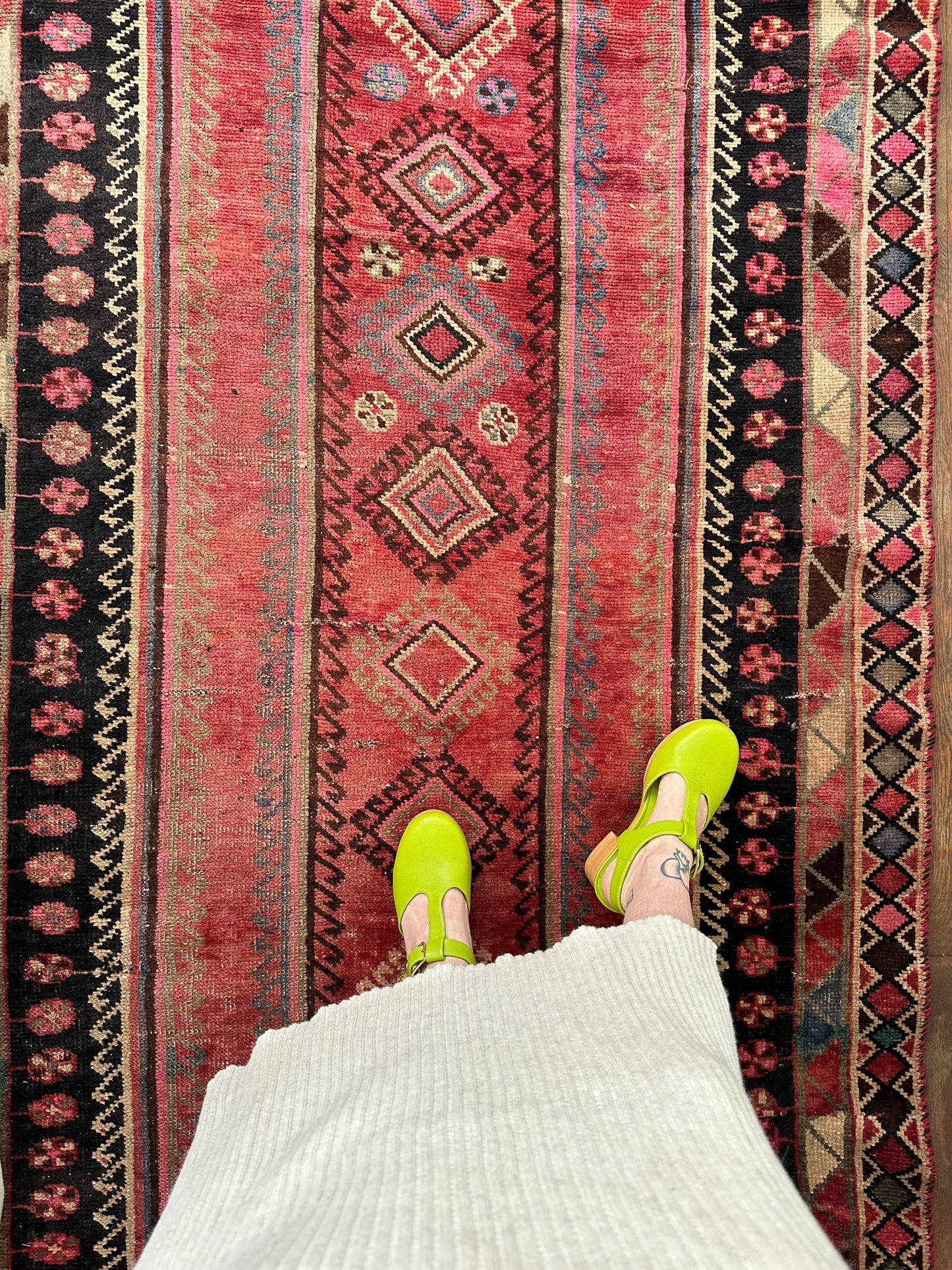 See Pink Florals and Sage Details on Phlox Persian Rug