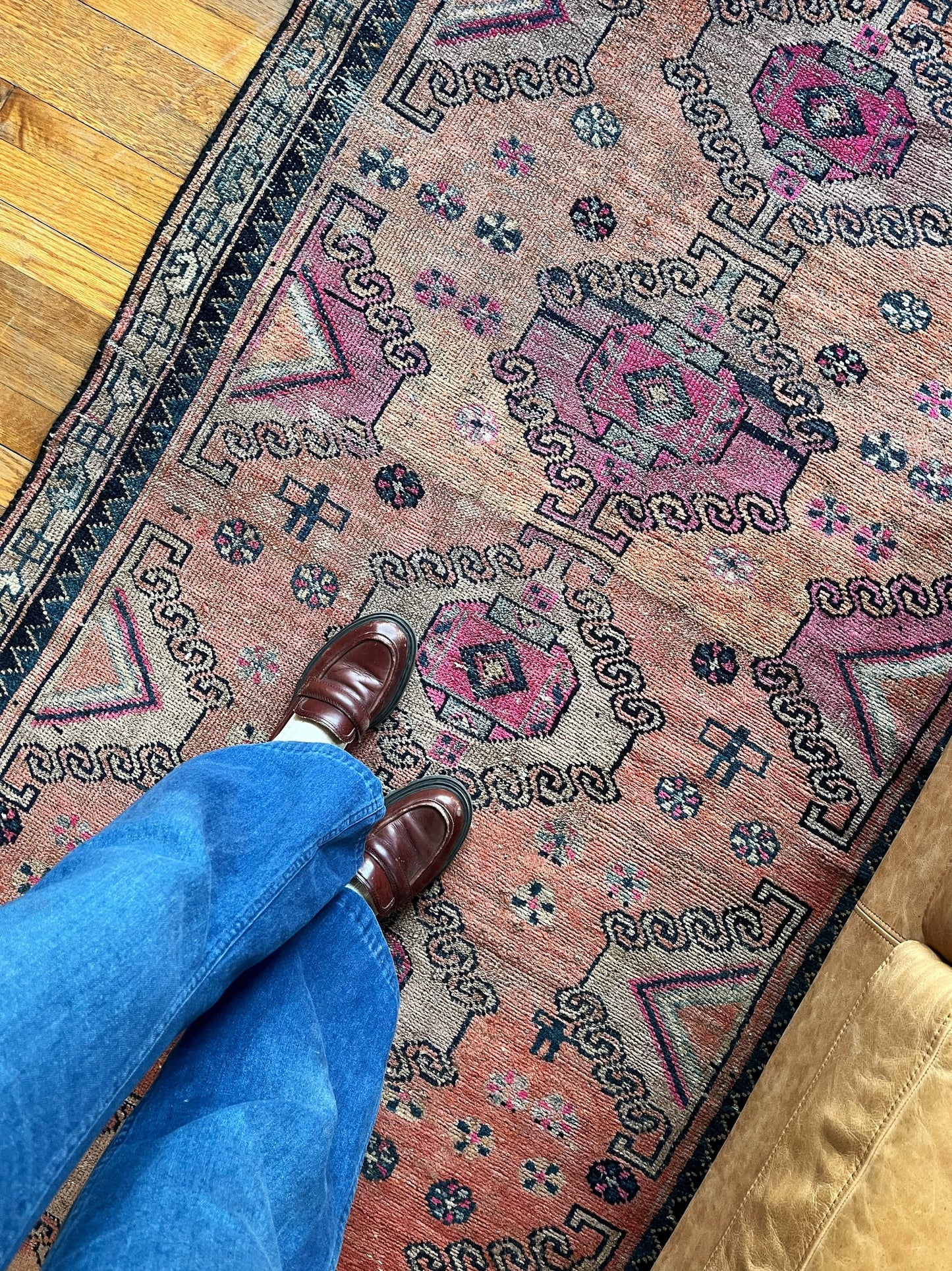 See Details and Plum Tones of Birch Vintage Persian Rug
