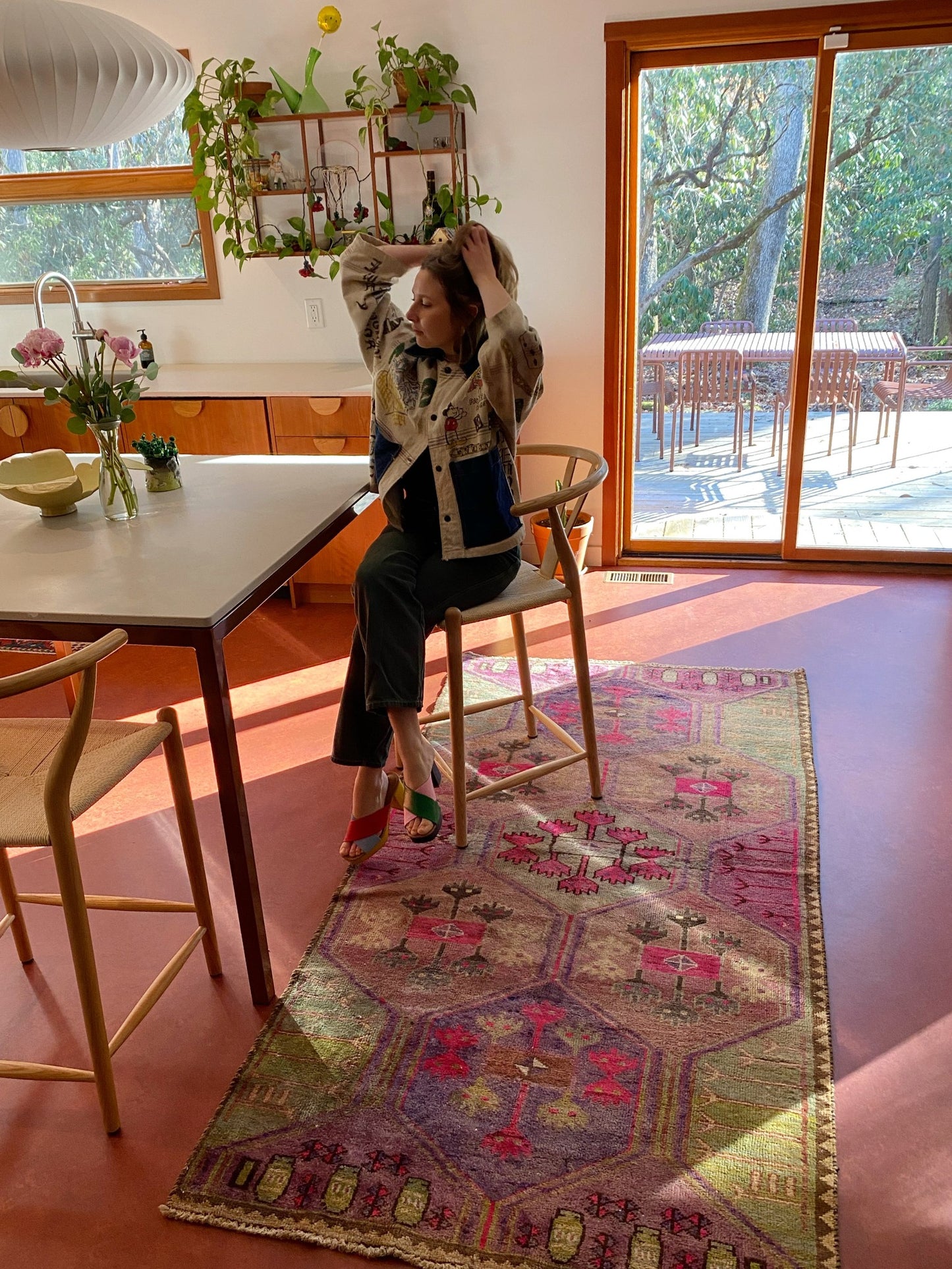 See Piero Persian Rug at a Kitchen Bar