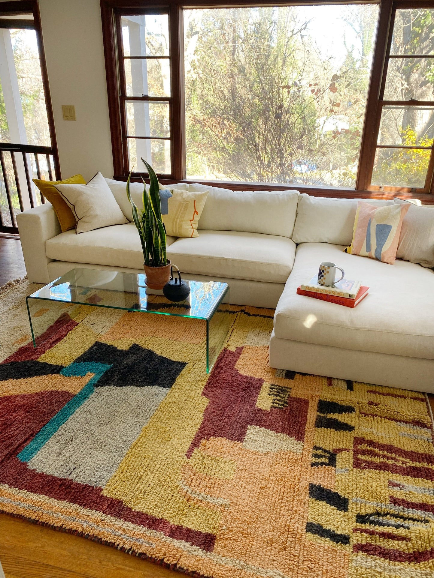 Bennett Moroccan Rug in a Living Room