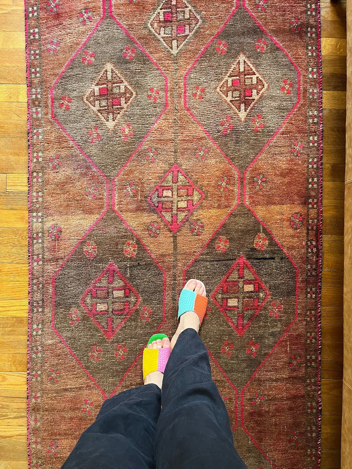 See Details of Vintage Persian Rug with Pink Details