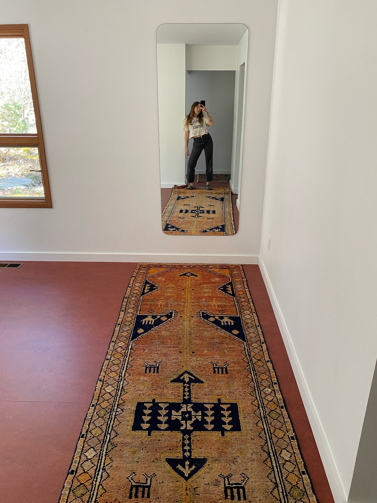 Dotsi Peach Vintage Persian Runner Rug