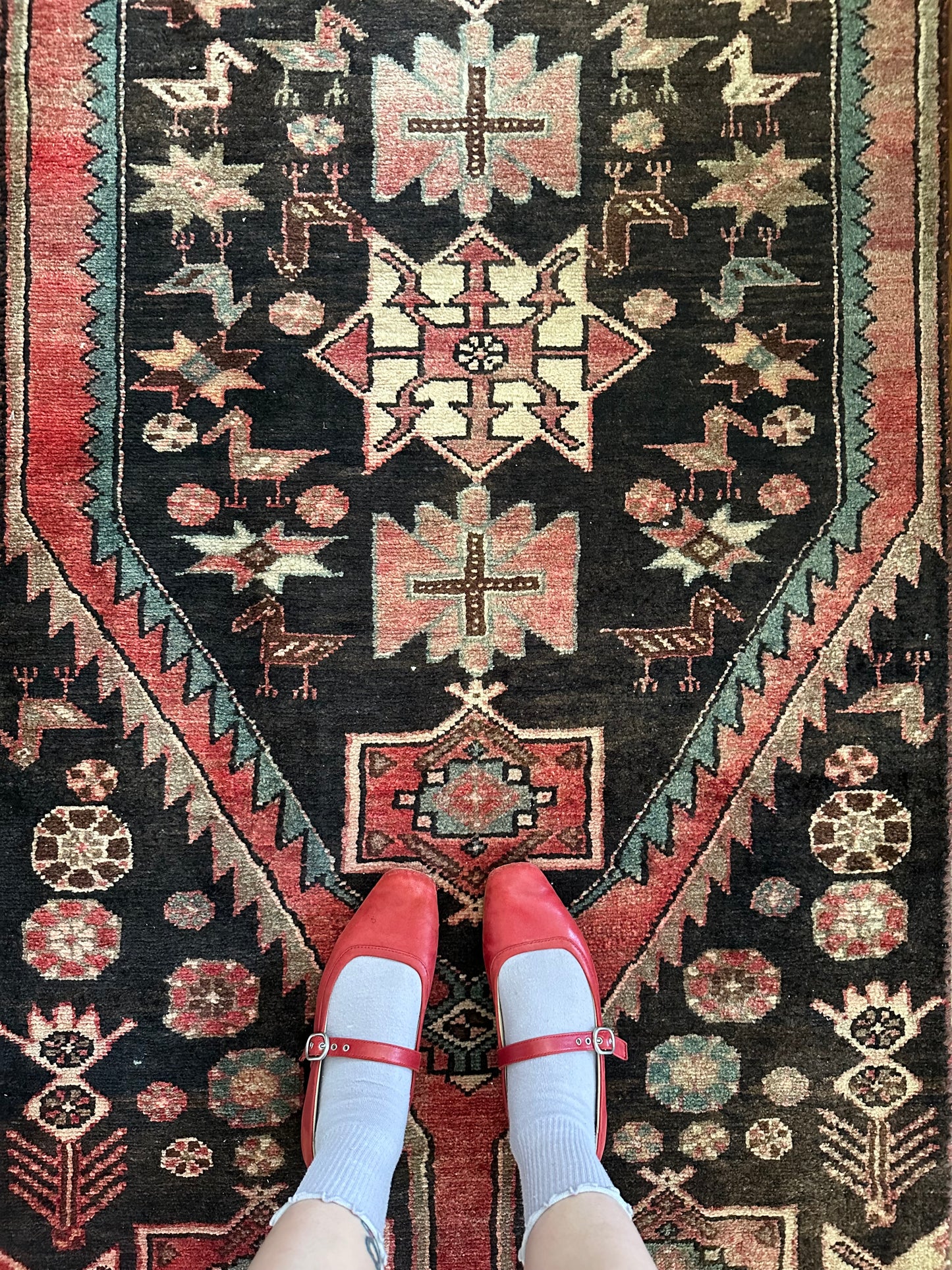 Soju Pink Vintage Persian Runner Rug