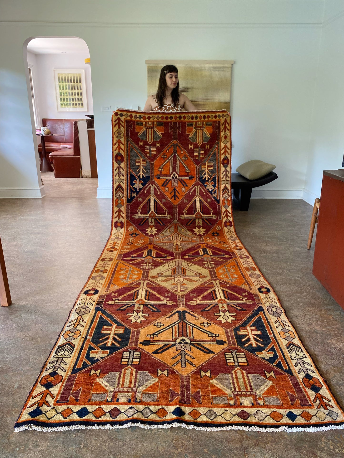 Camas Orange Vintage Persian Rug
