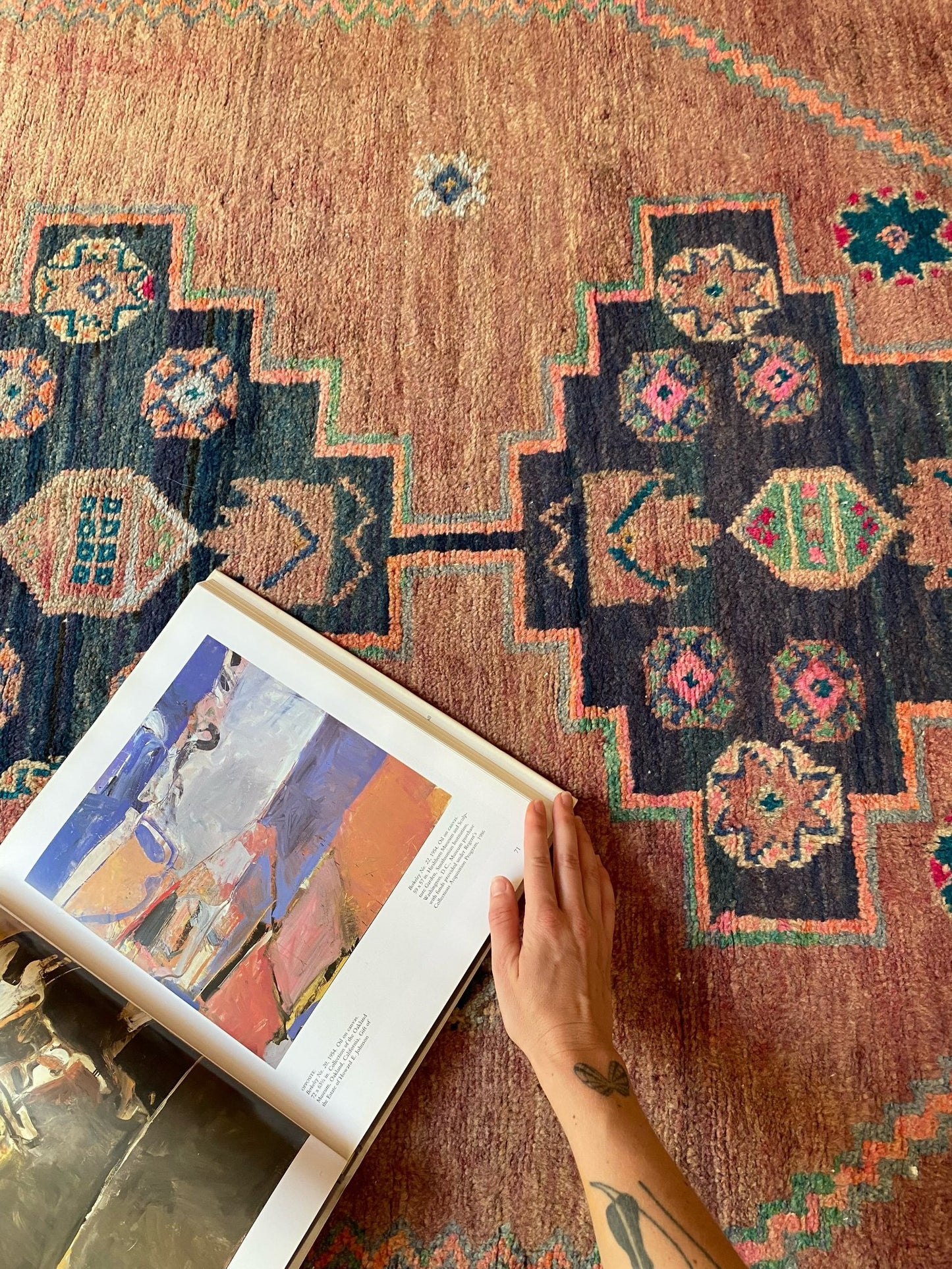 See Details and Motifs on Vintage Persian Rug